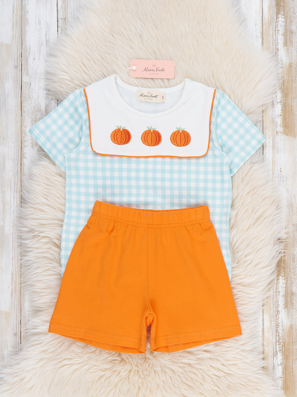 Gingham Grove Embroidered Outfit - Marie Nicole Clothing