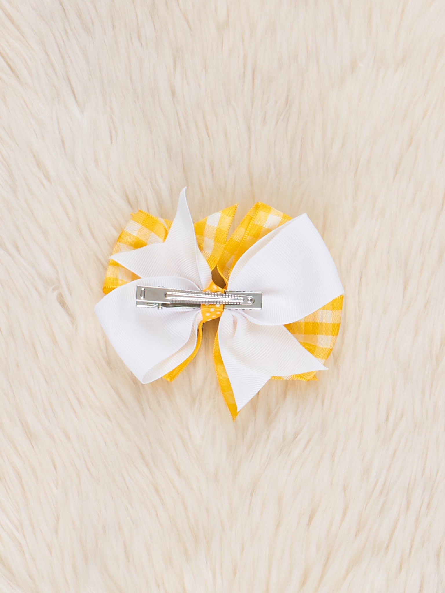 Gingham Handwriting Ribbon Bow - Marie Nicole Clothing