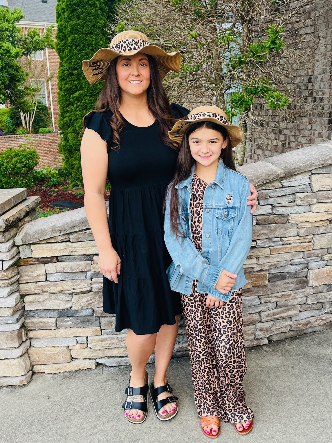 Mom & Me Woven Sun Hat - Leopard - Marie Nicole Clothing