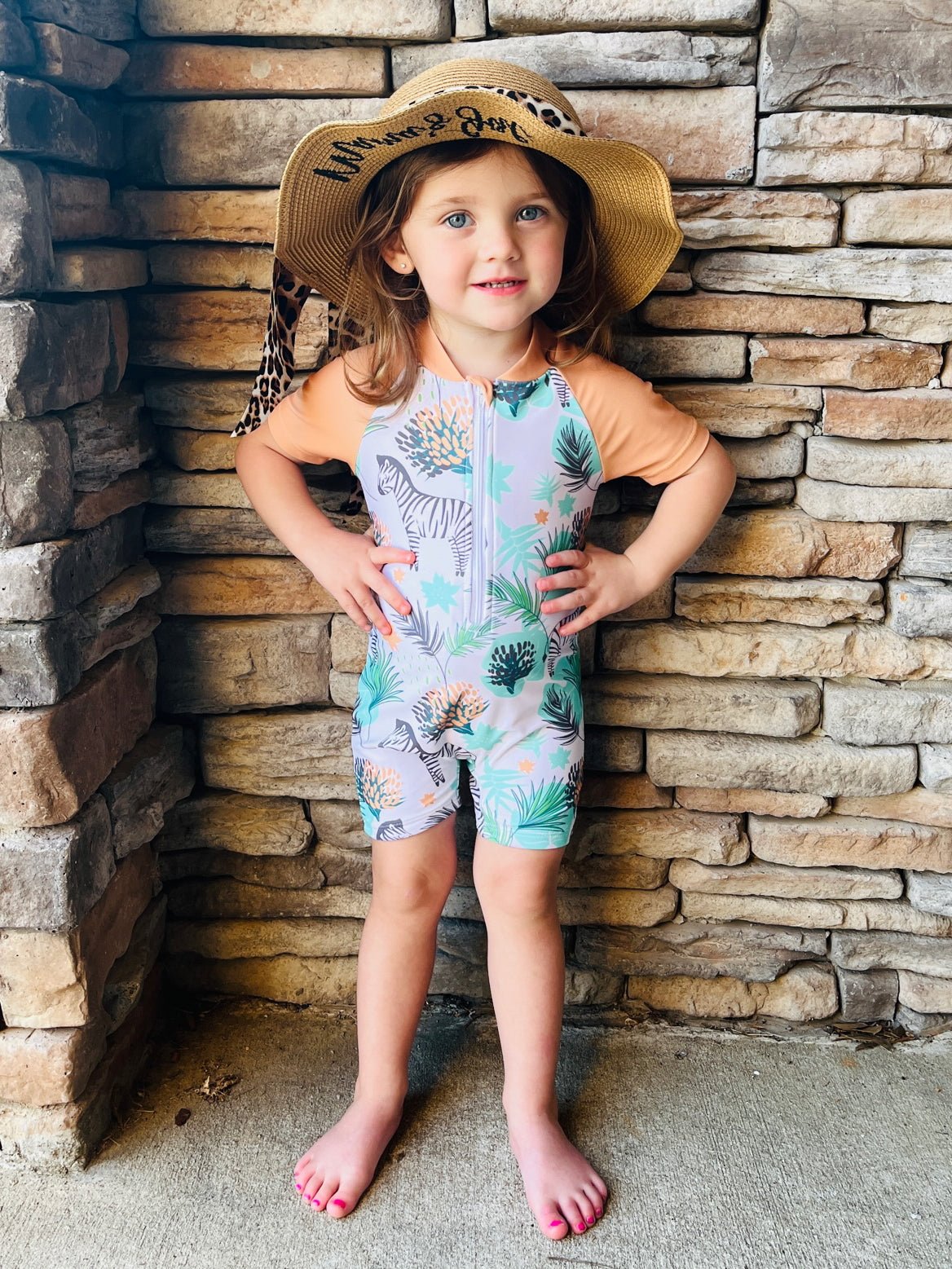 Mom & Me Woven Sun Hat - Leopard - Marie Nicole Clothing