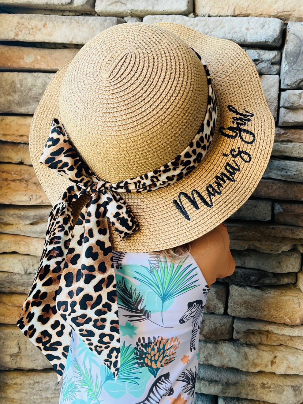Mom & Me Woven Sun Hat - Leopard - Marie Nicole Clothing