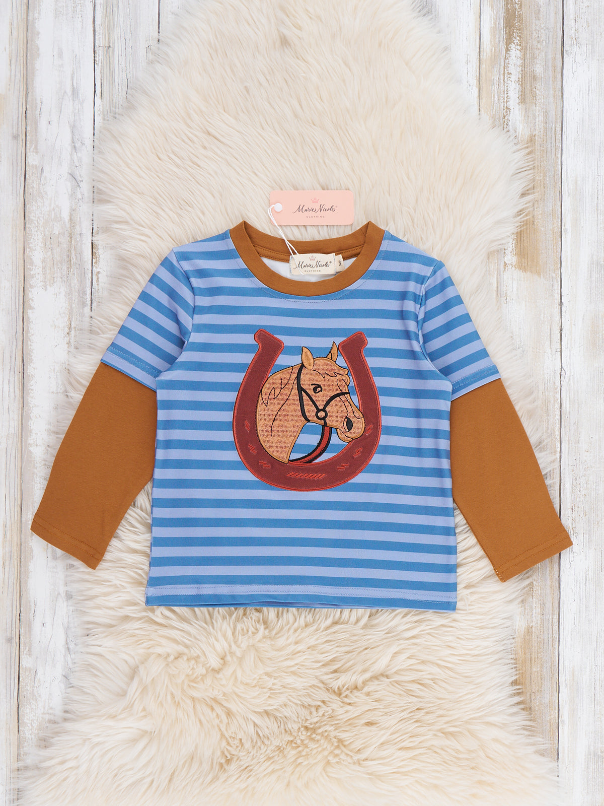 Lucky Horse Embroidered Shirt - Marie Nicole Clothing