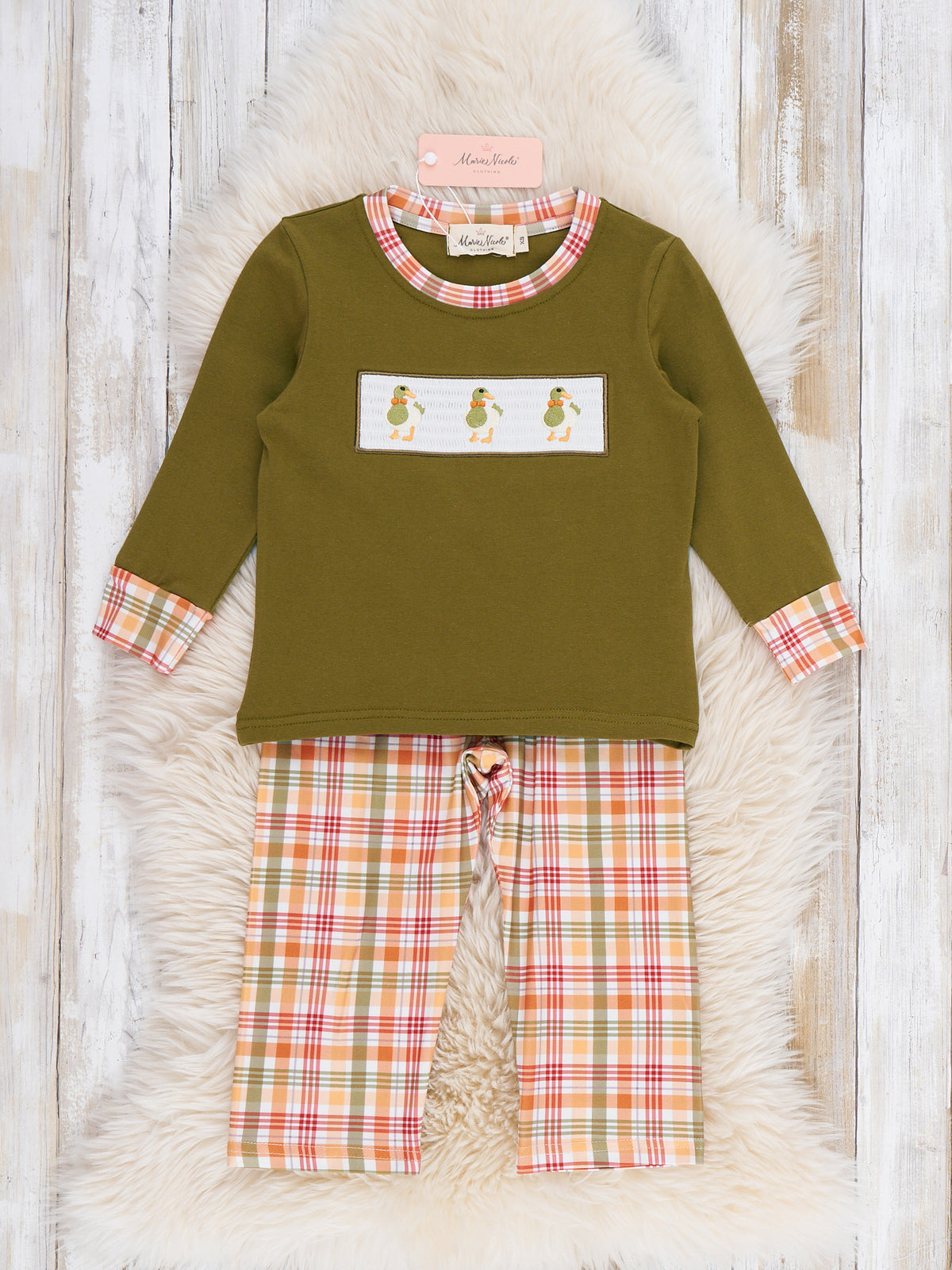 Mallard Duck Embroidered Outfit - Marie Nicole Clothing
