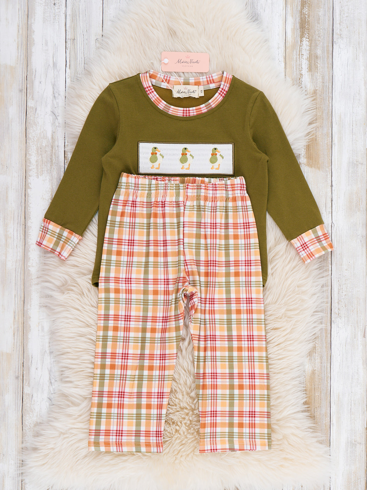 Mallard Duck Embroidered Outfit - Marie Nicole Clothing