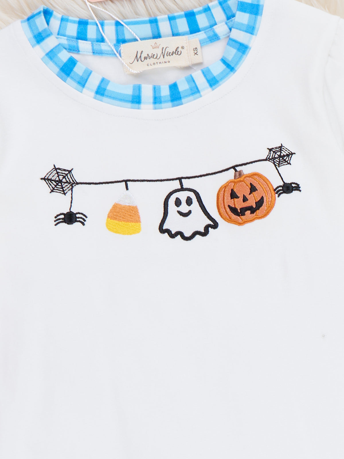 Boo Banner Buddies Embroidered Plaid Outfit - Marie Nicole Clothing