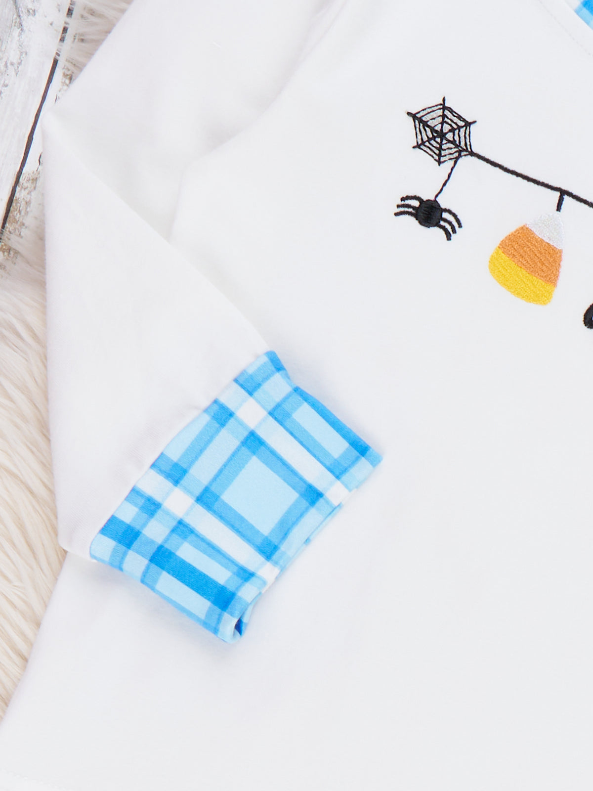 Boo Banner Buddies Embroidered Plaid Outfit - Marie Nicole Clothing