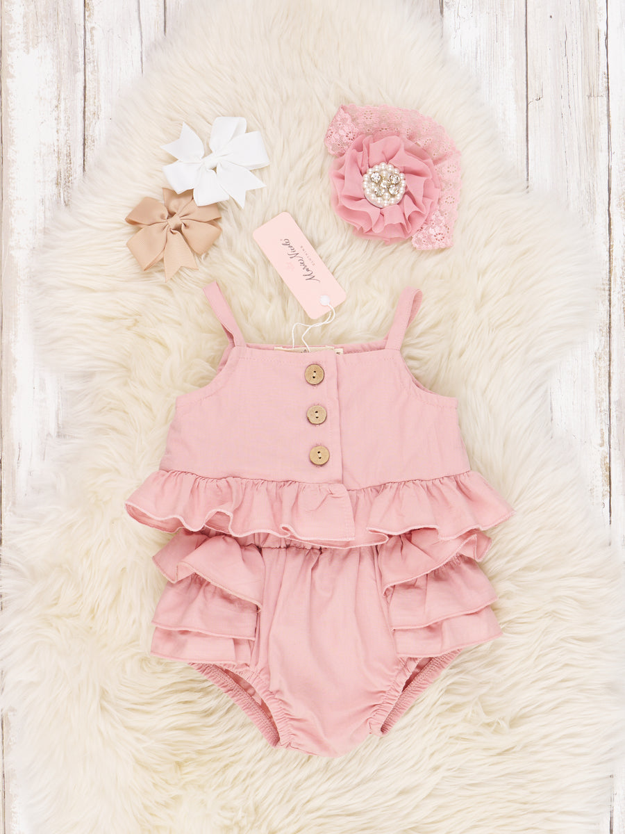 Pink Paper Bag Ruffle Bloomers Outfit – Marie Nicole Clothing