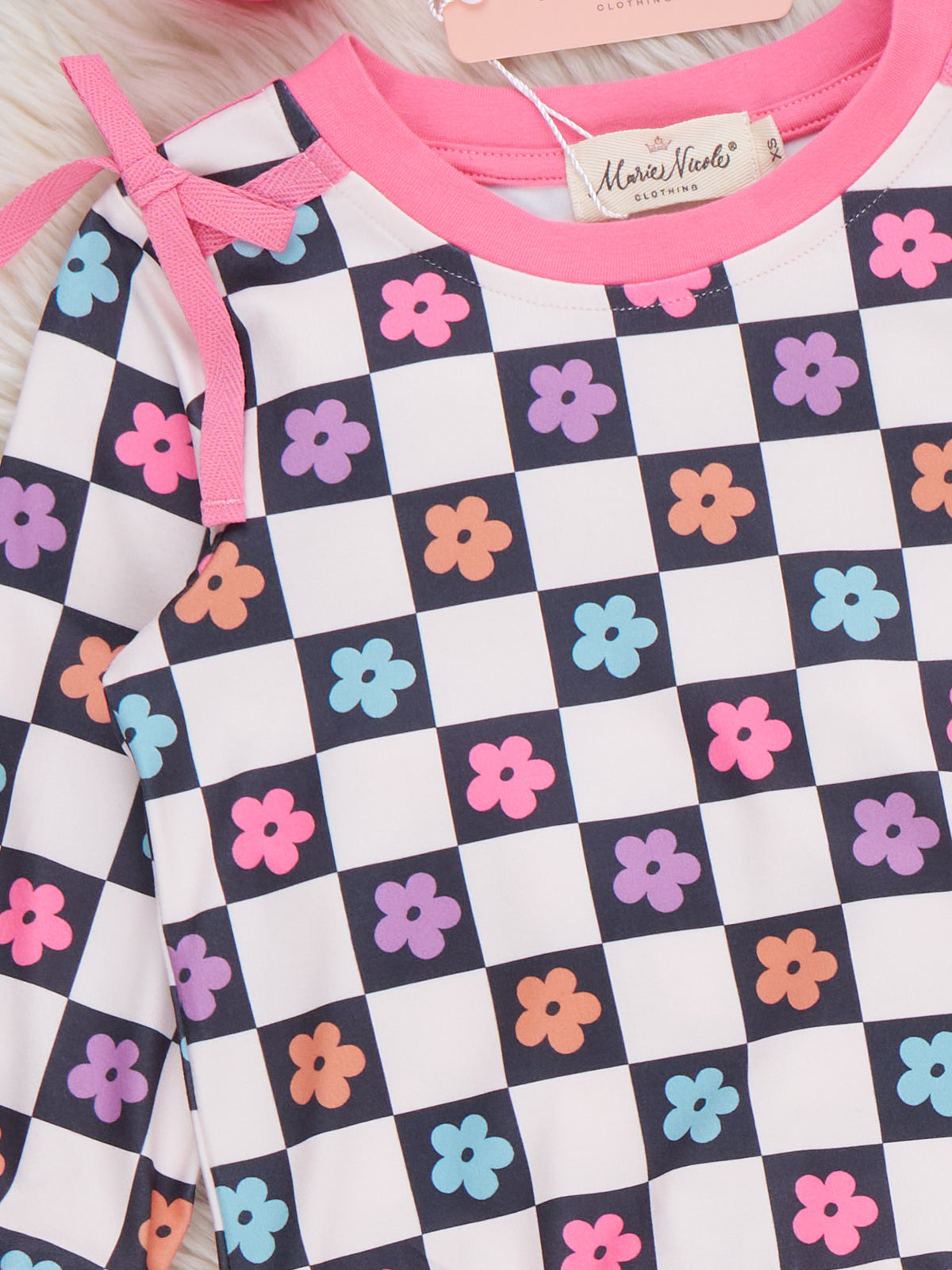 Checkered Petal Grove Ruffle Outfit - Marie Nicole Clothing