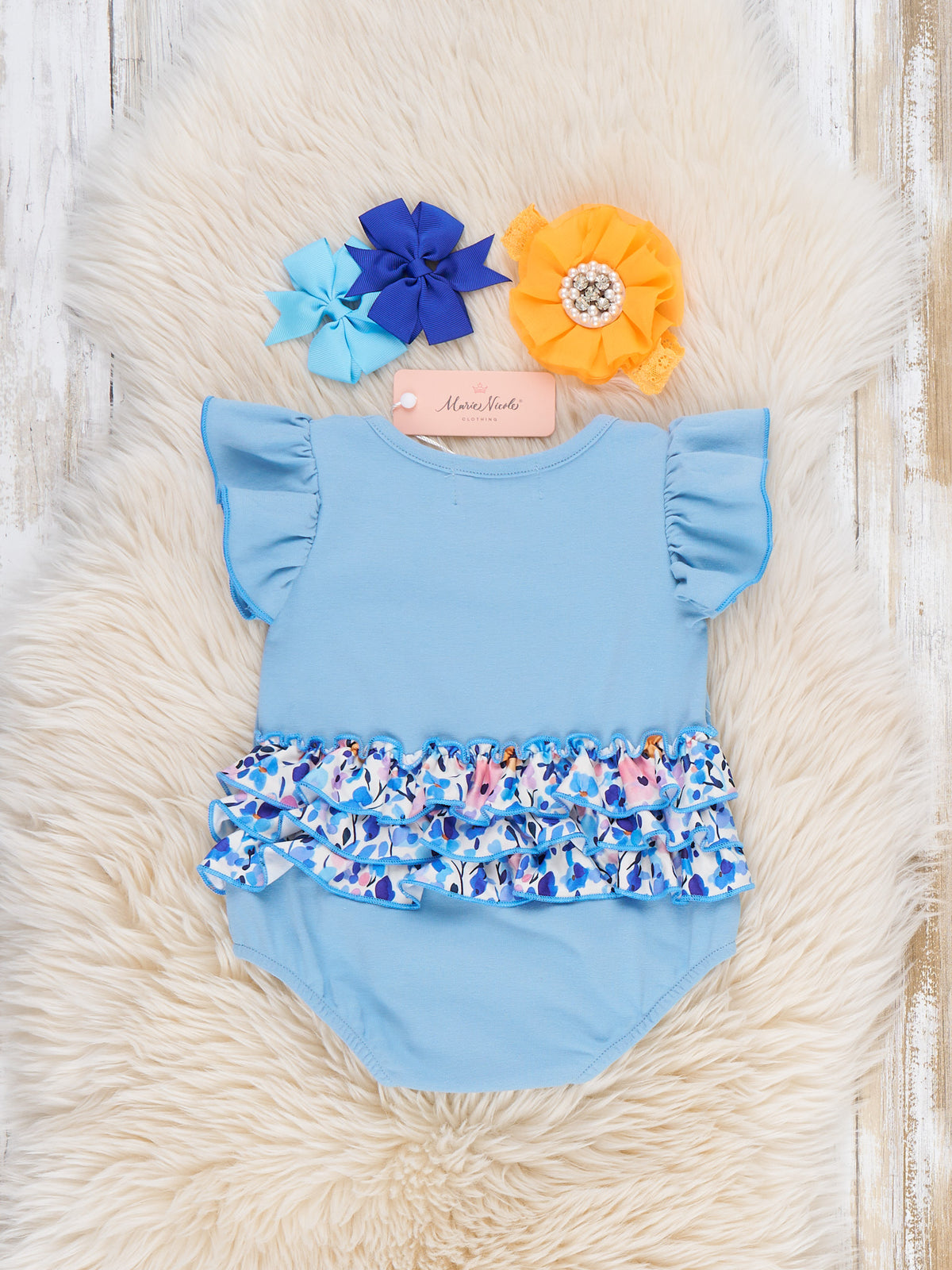Pumpkin Floral Bloom Romper - Marie Nicole Clothing