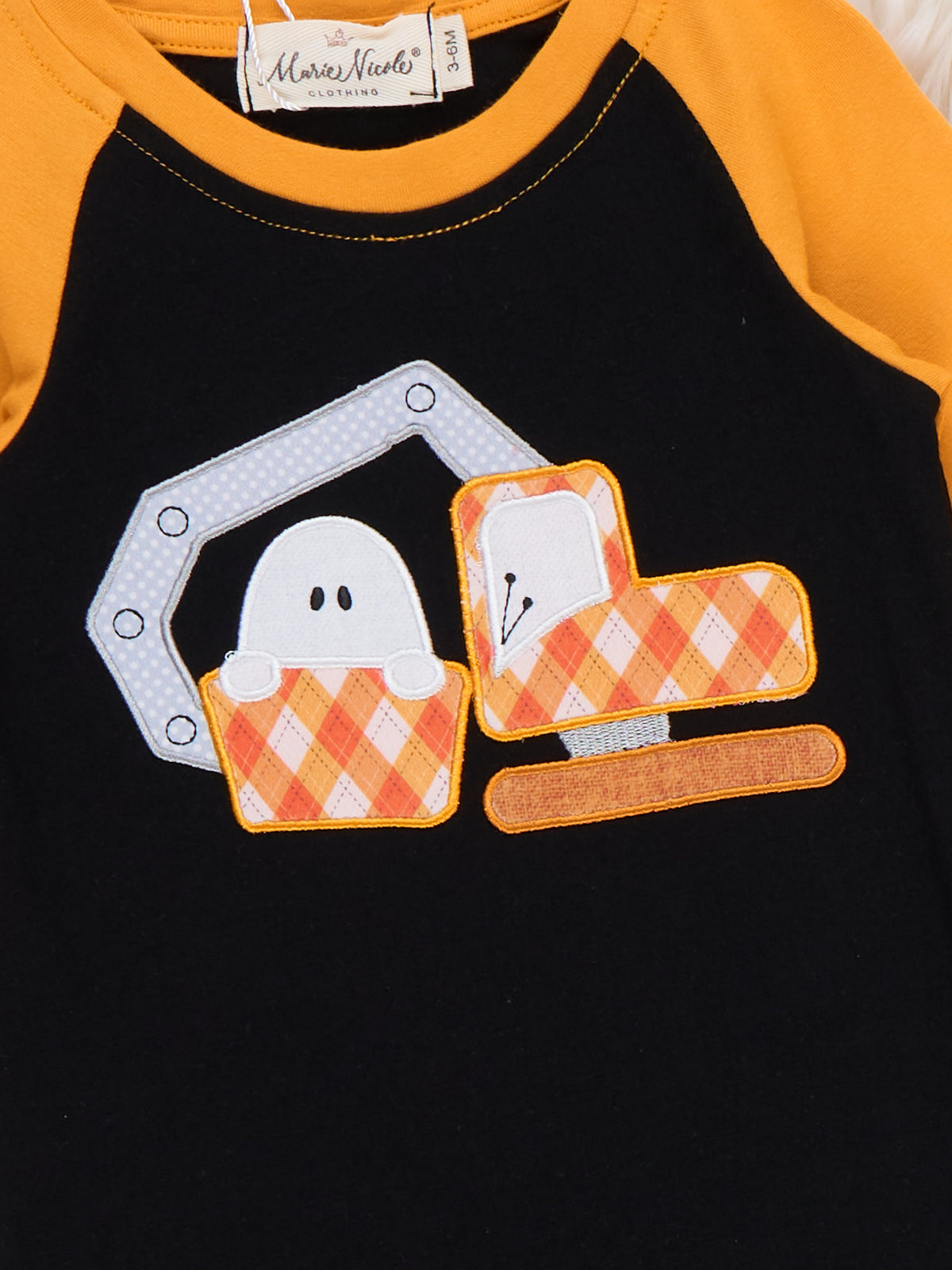 Boo Crew Builders Embroidered Romper - Marie Nicole Clothing