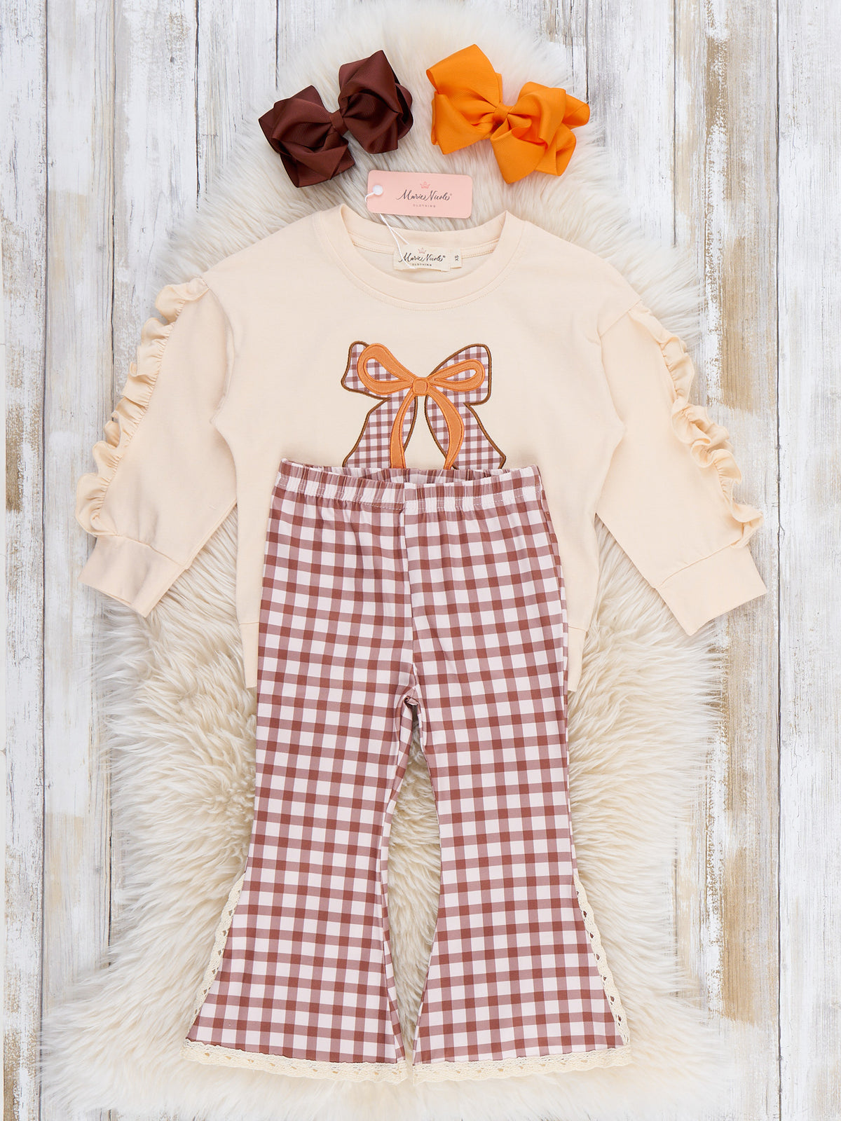 Ribbon Charm Bow Ruffle Outfit - Marie Nicole Clothing