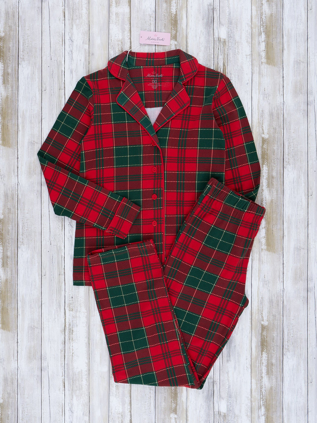 Red & Green Plaid Family Christmas Pajamas - Marie Nicole Clothing