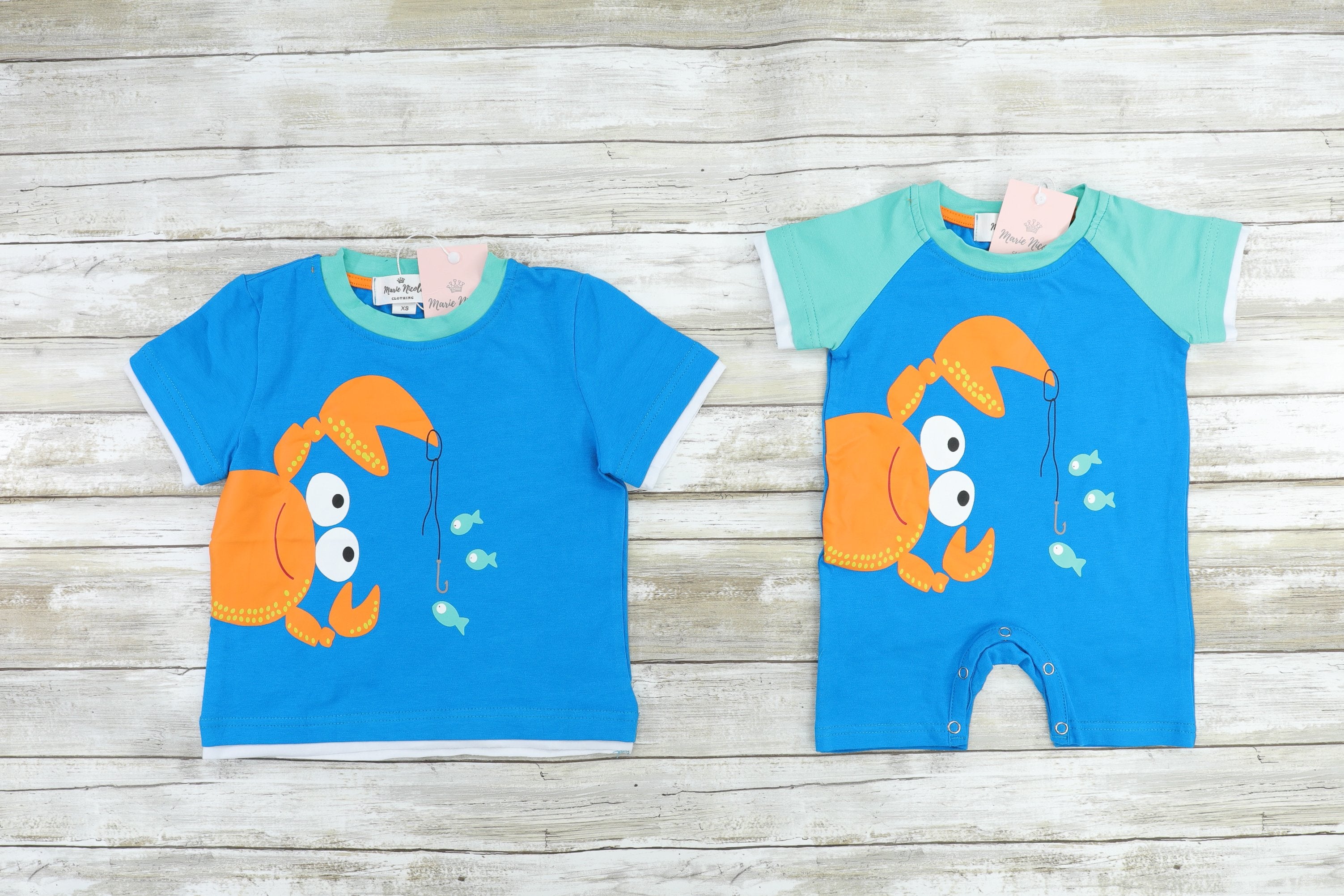 Blue Brother Set With An Orange Crab