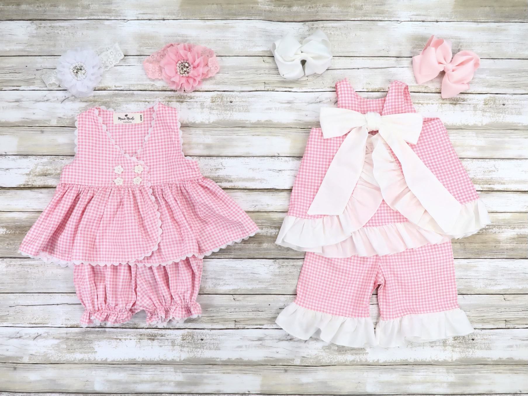 Pink Checked Summer Sets