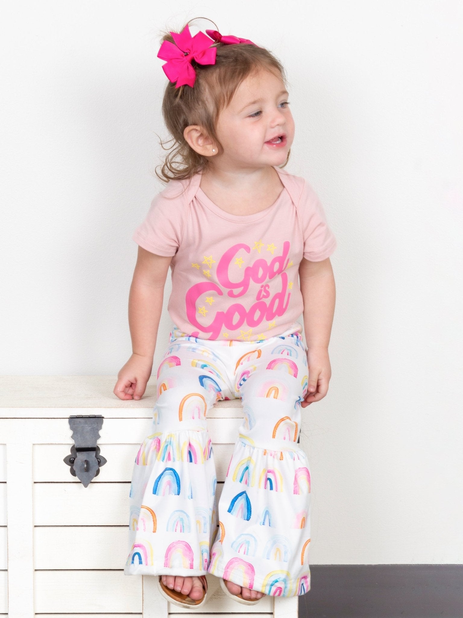 "God Is Good" Rainbow Bell Bottoms Outfit - Marie Nicole Clothing