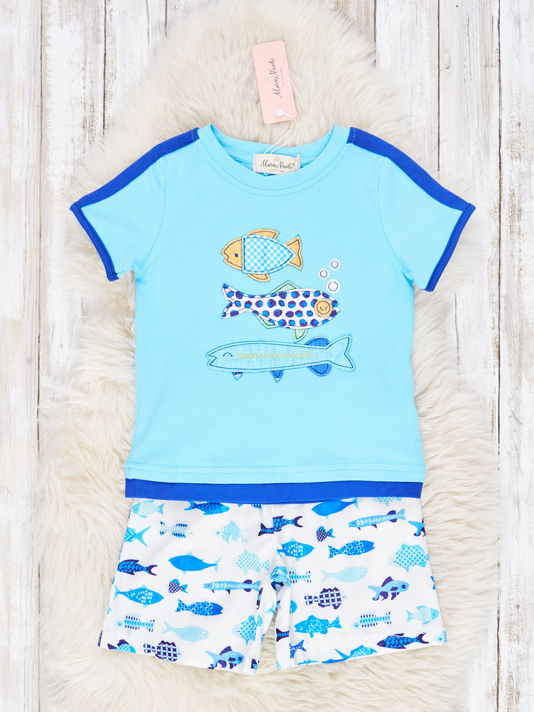 Blue Fishes Outfit – Marie Nicole Clothing