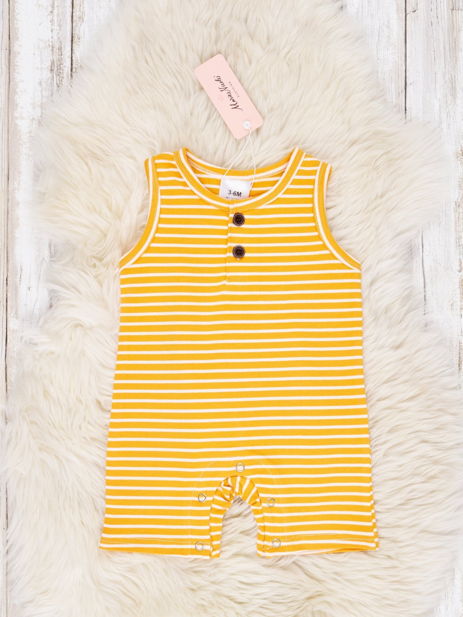 Mustard Striped Johnny - Marie Nicole Clothing
