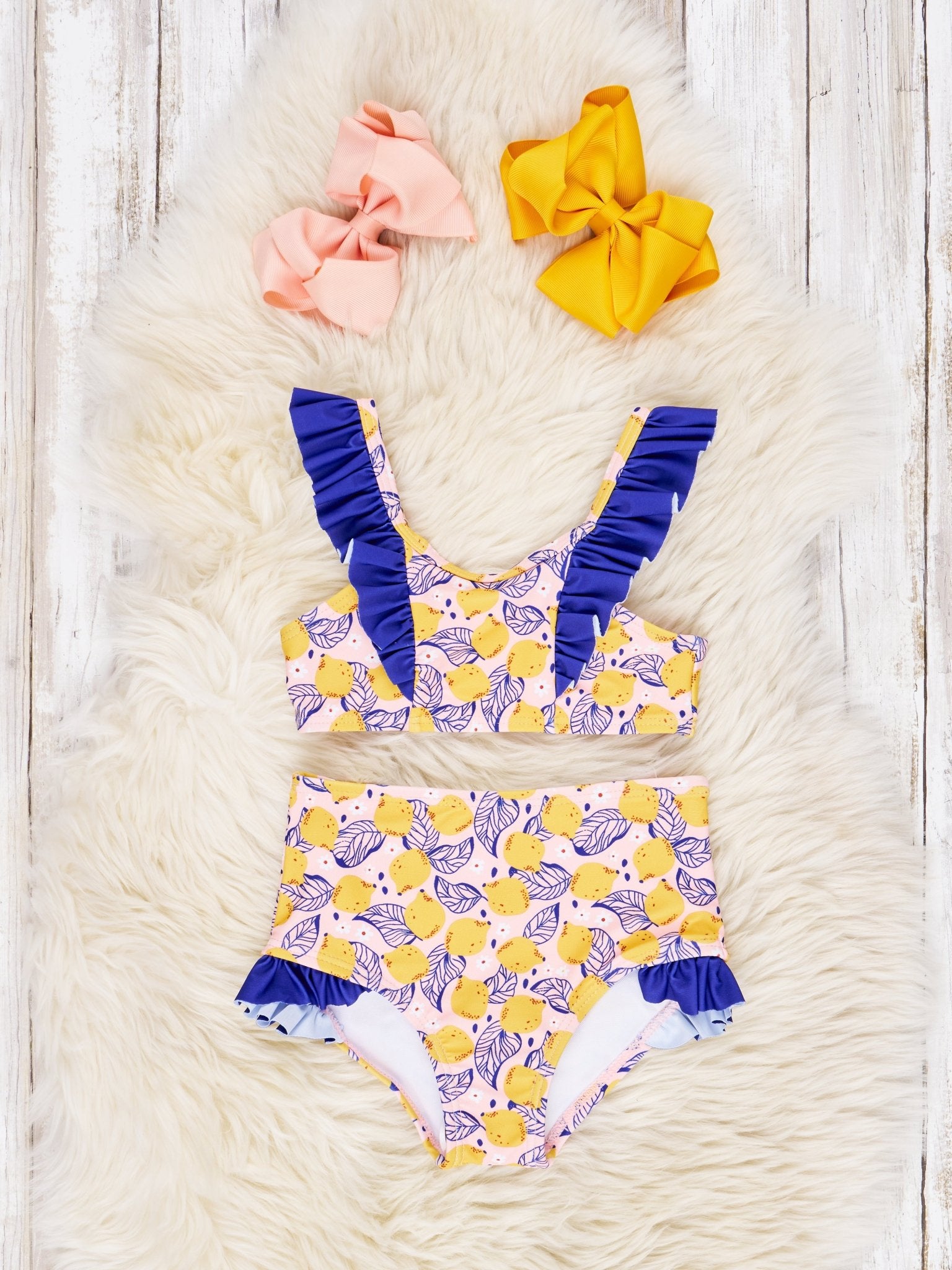 Lemons Ruffle Swimsuit - Marie Nicole Clothing
