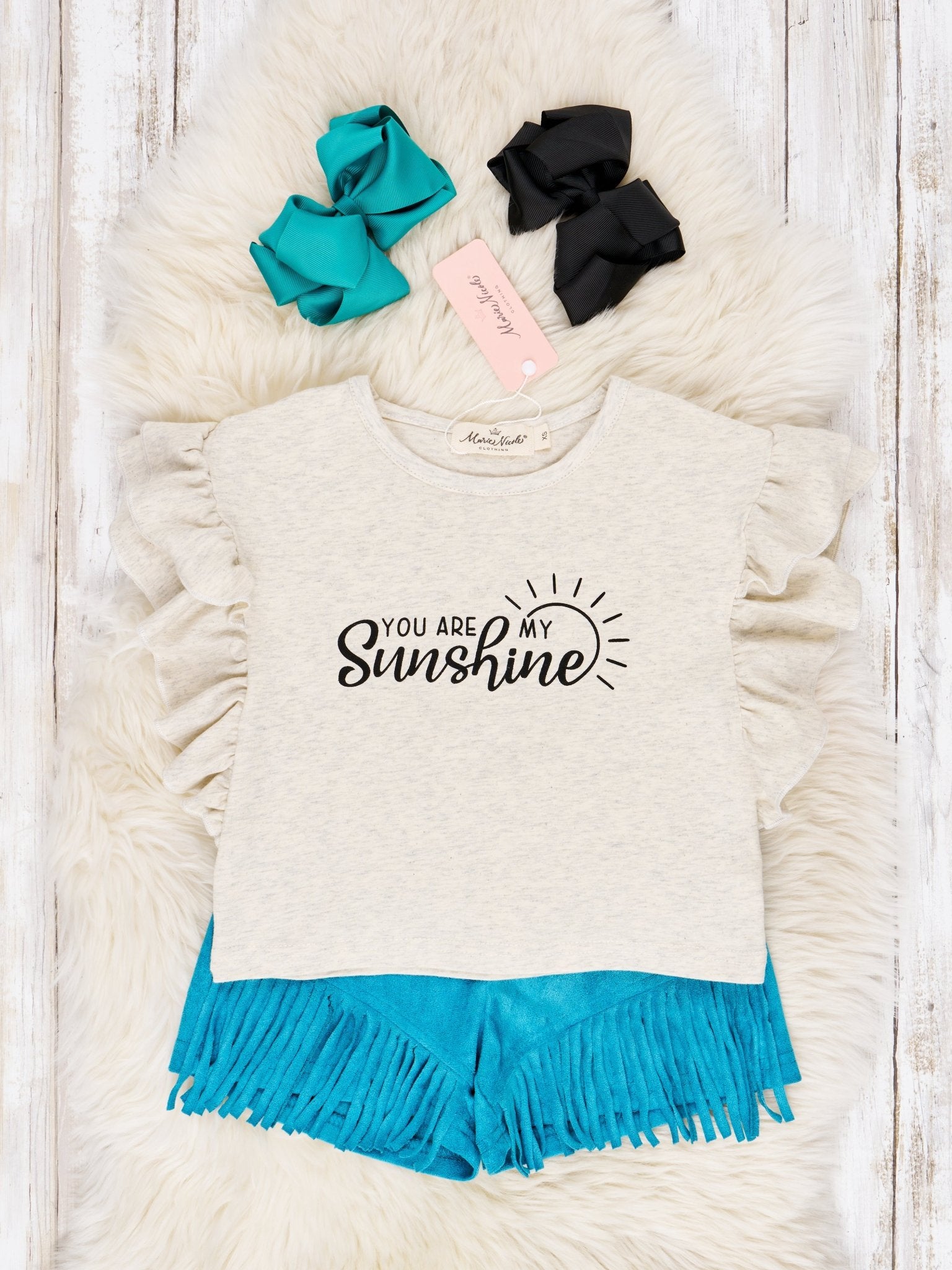 "My Sunshine" Fringe Suede Outfit - Marie Nicole Clothing