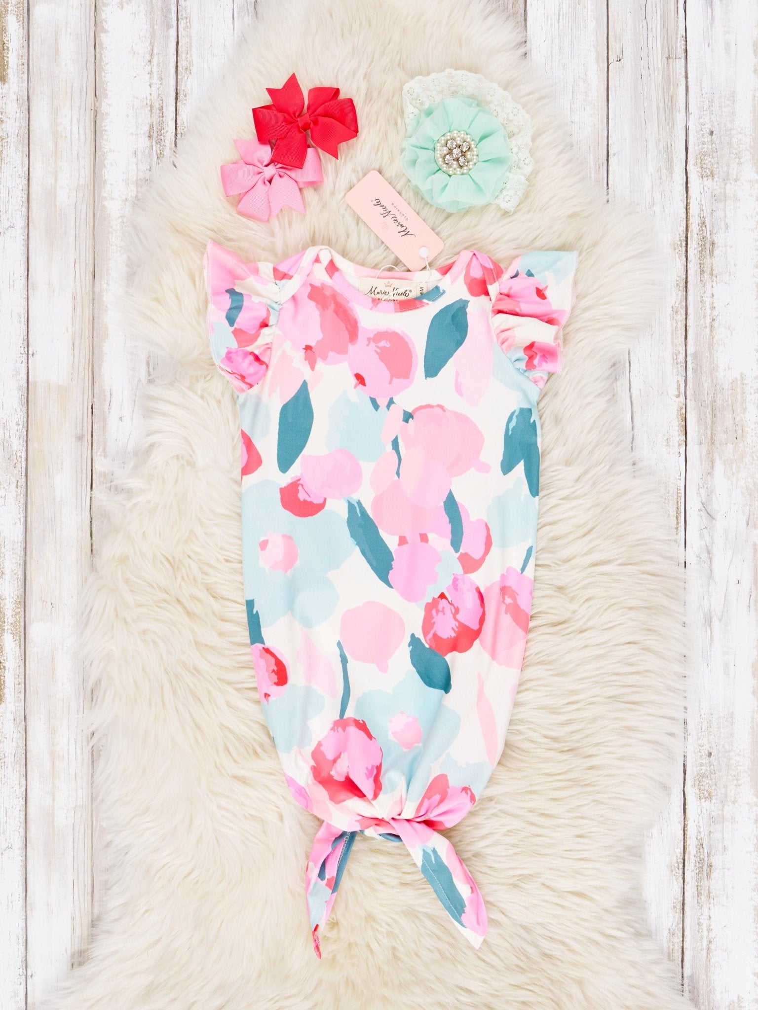 Watercolor Floral Knot Gown - Marie Nicole Clothing