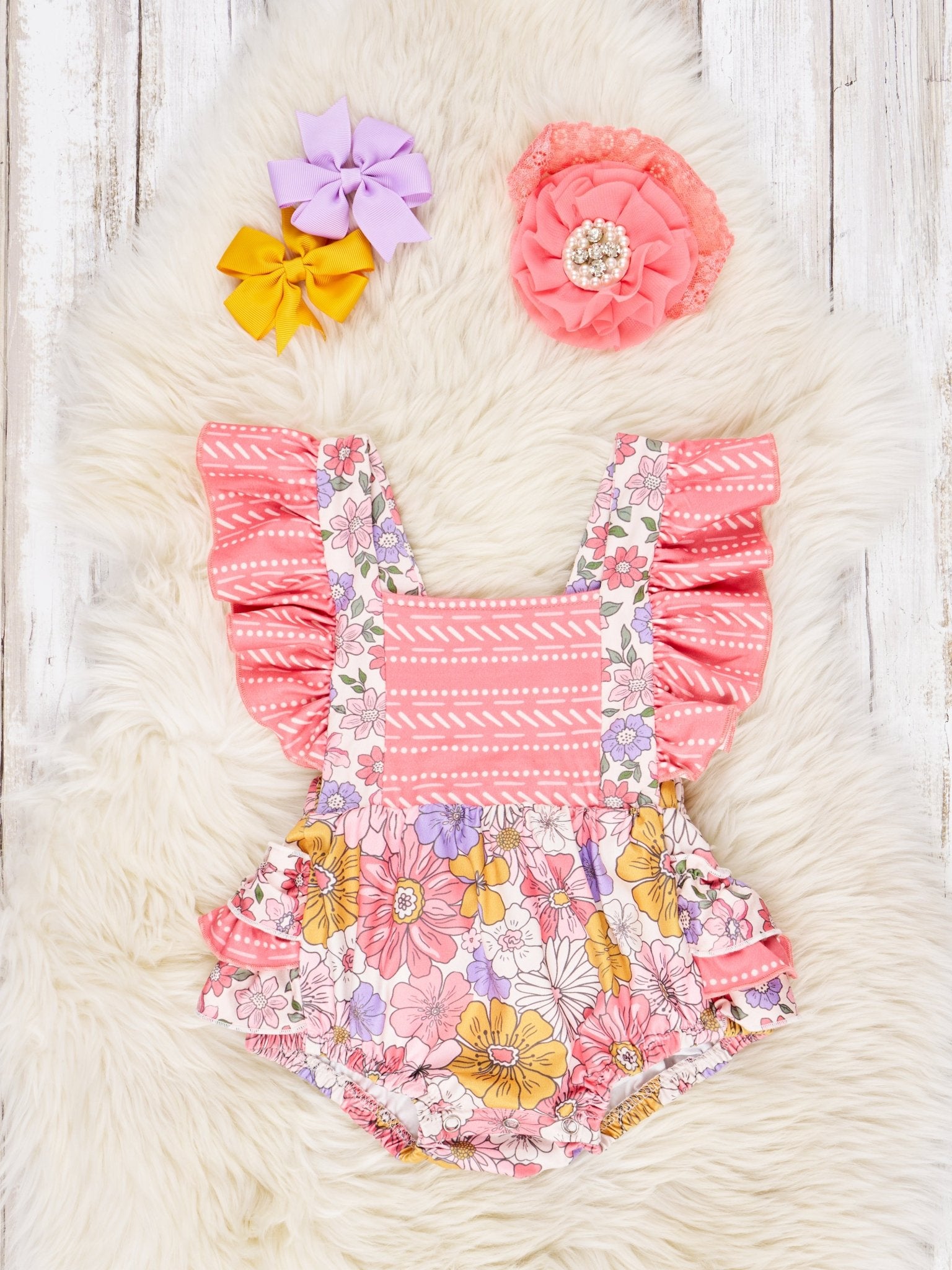 Marigold Ruffle Romper - Marie Nicole Clothing