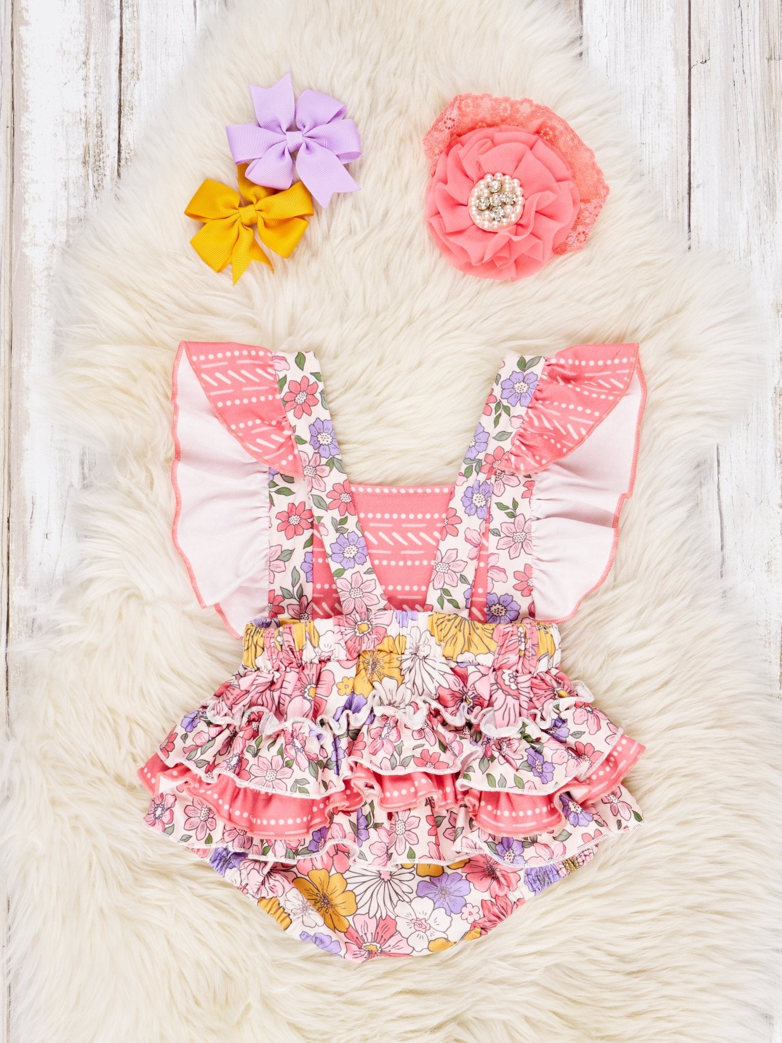 Marigold Ruffle Romper - Marie Nicole Clothing