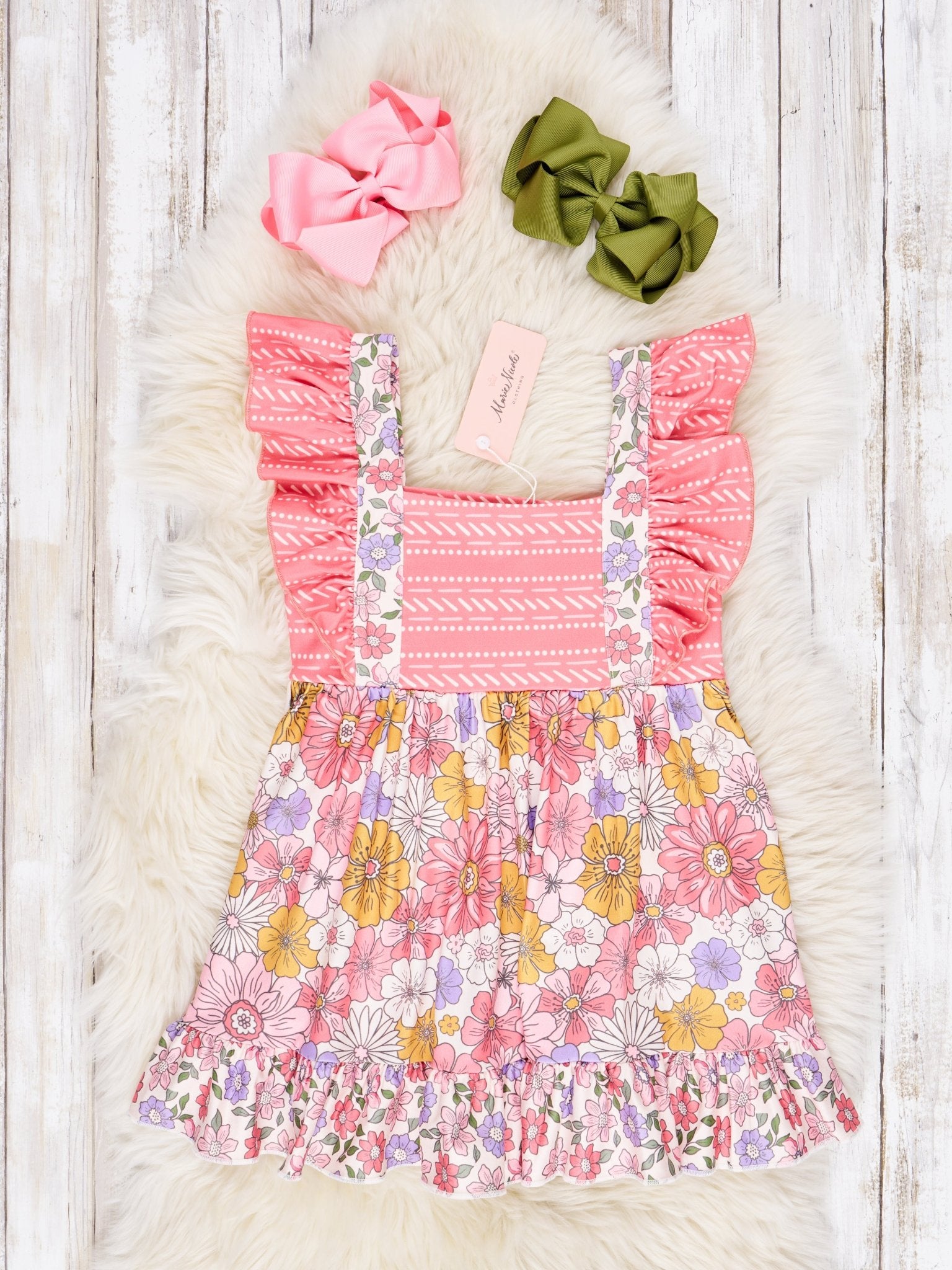 Marigold Ruffle Dress - Marie Nicole Clothing
