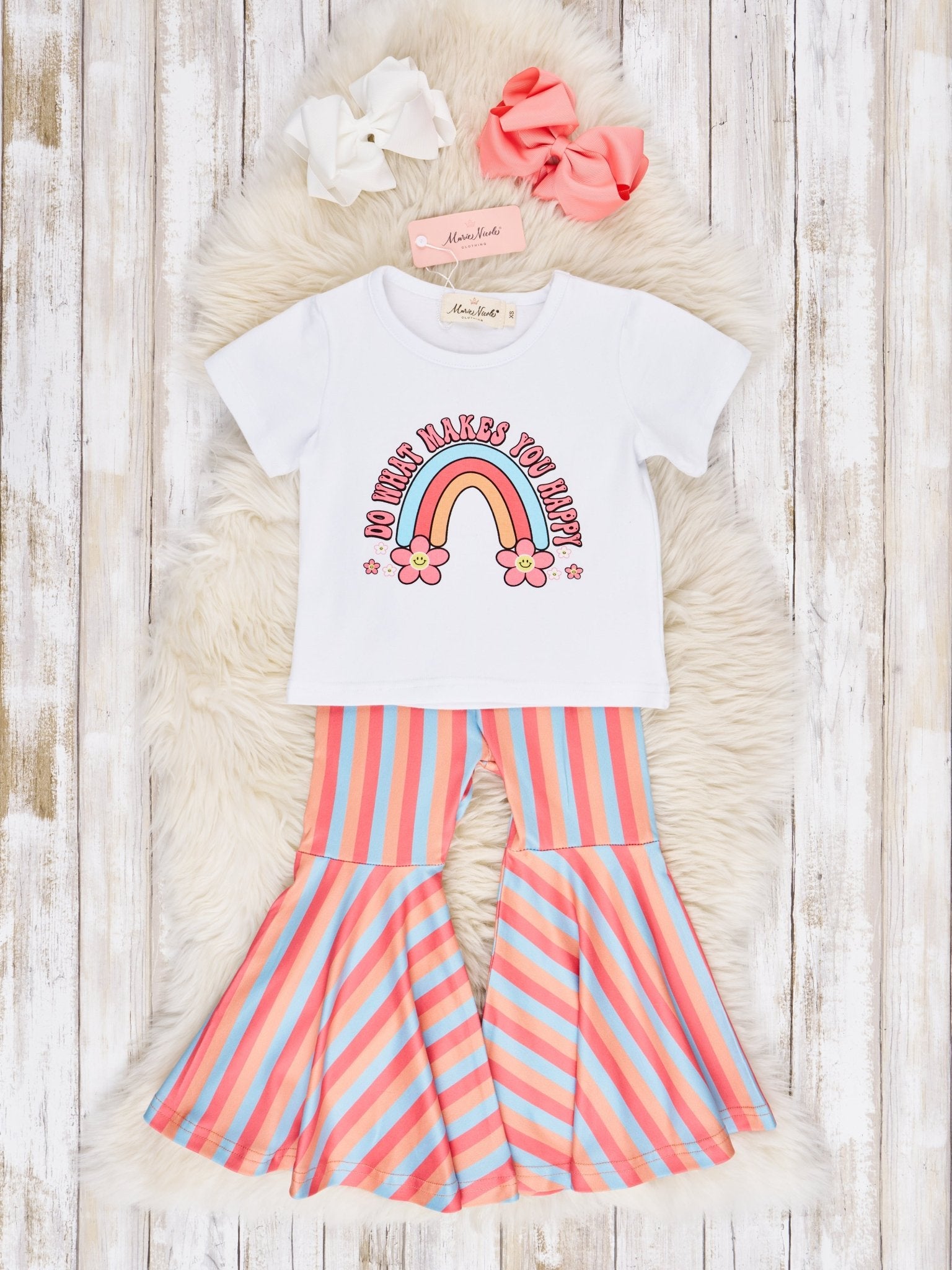 "Happy" Rainbow Bell Bottom Outfit - Marie Nicole Clothing