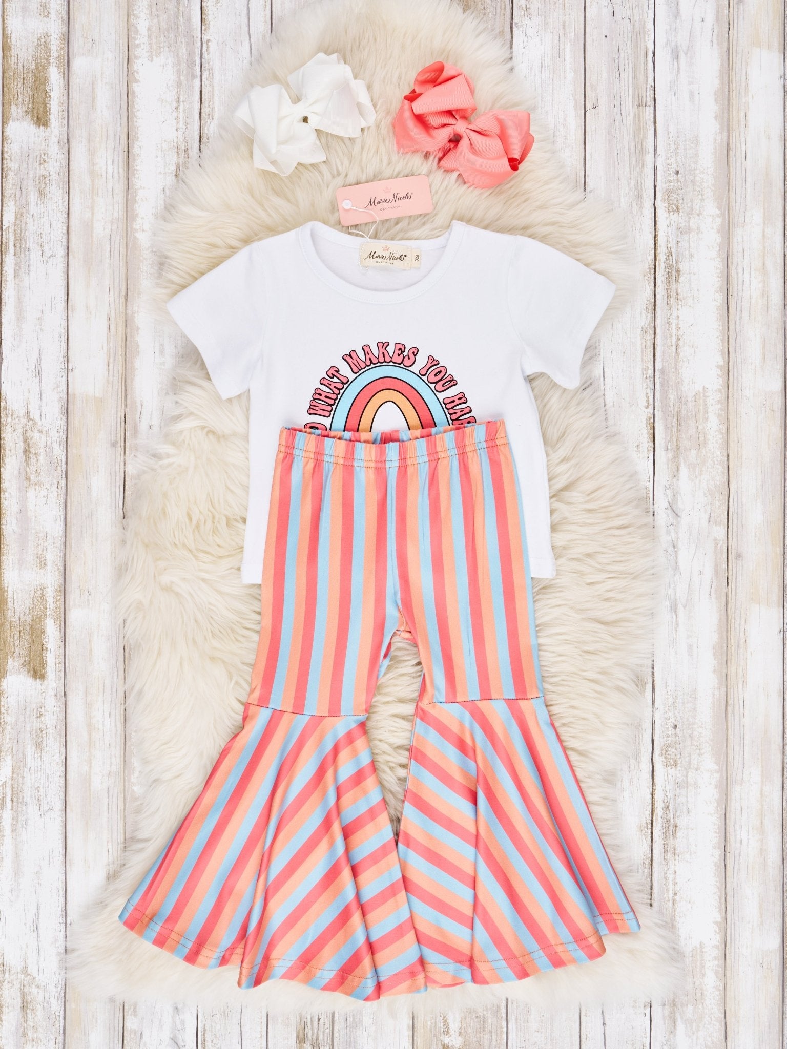 "Happy" Rainbow Bell Bottom Outfit - Marie Nicole Clothing