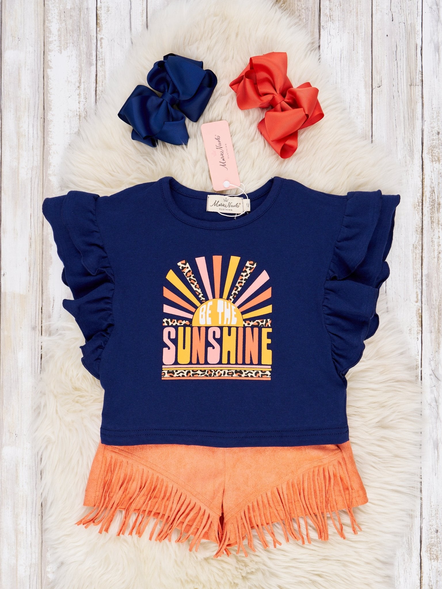 "Sunshine" Fringe Ruffle Outfit - Marie Nicole Clothing