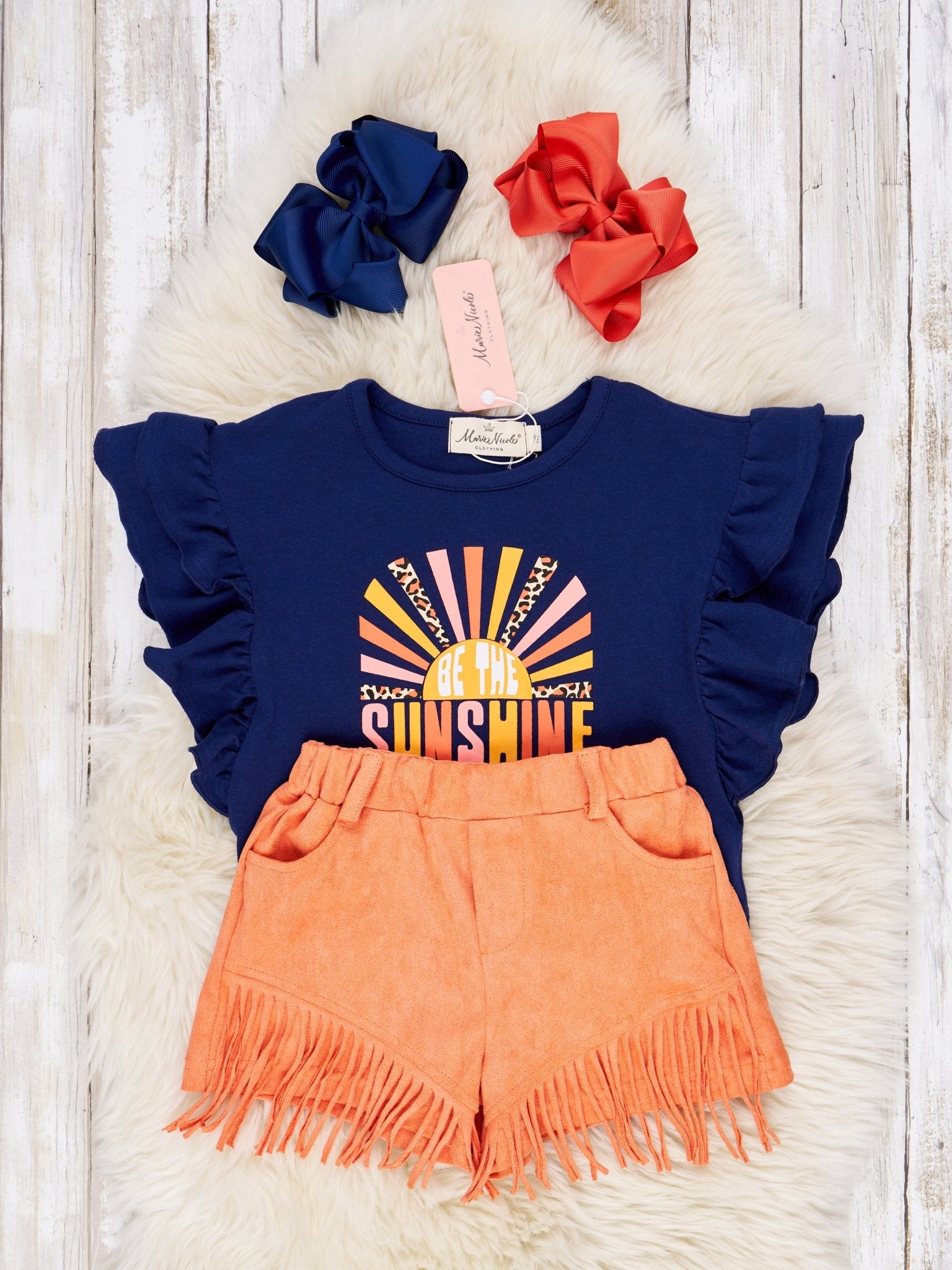 "Sunshine" Fringe Ruffle Outfit - Marie Nicole Clothing