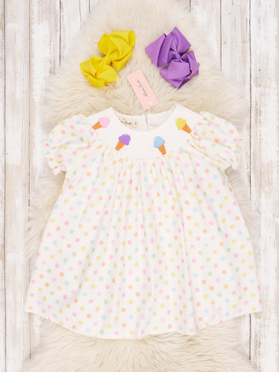smocked ice cream dress Castle ice cream smocked ruffle dress  Juneroseboutique