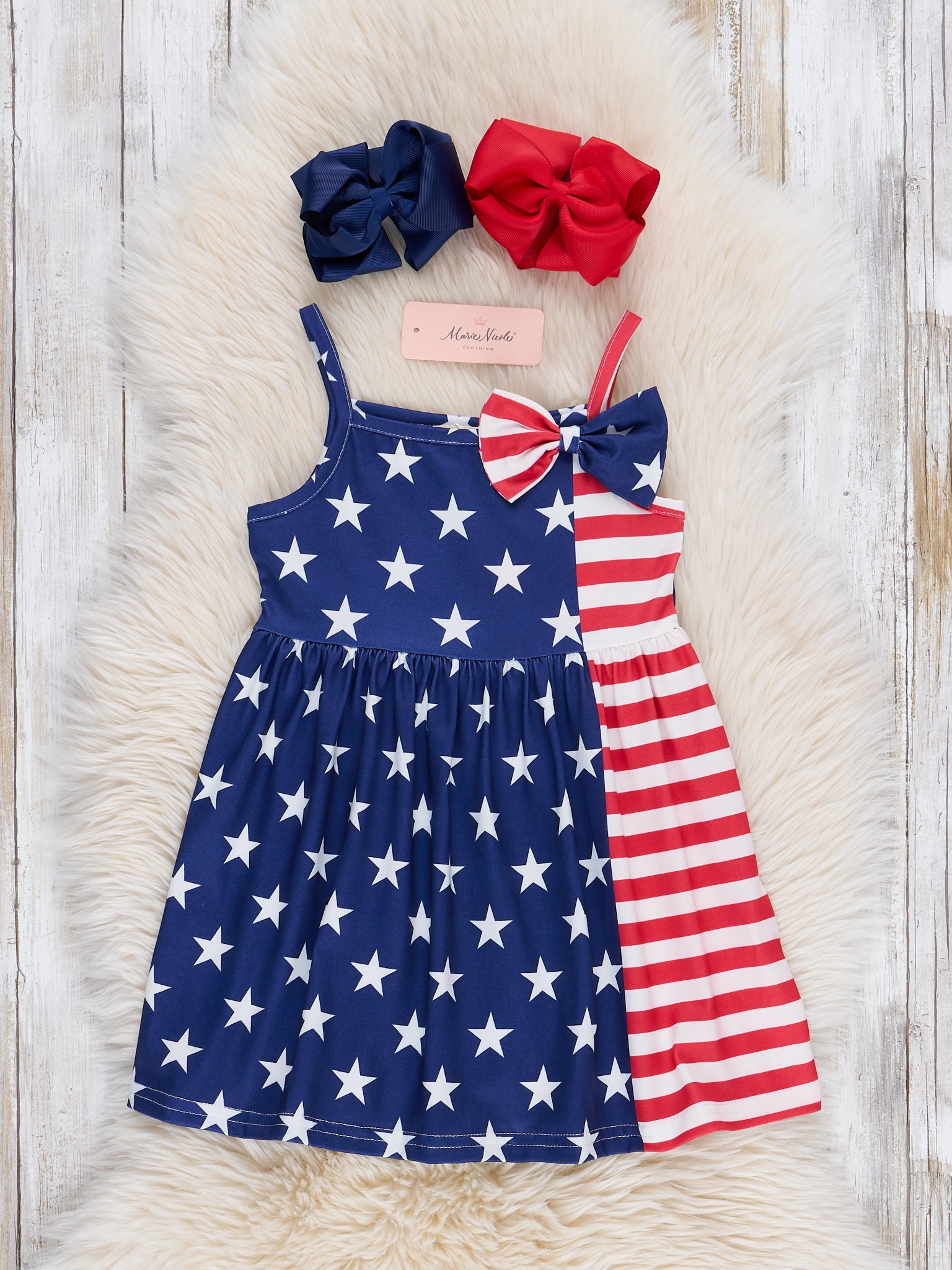 Star Spangled Bow Dress - Marie Nicole Clothing