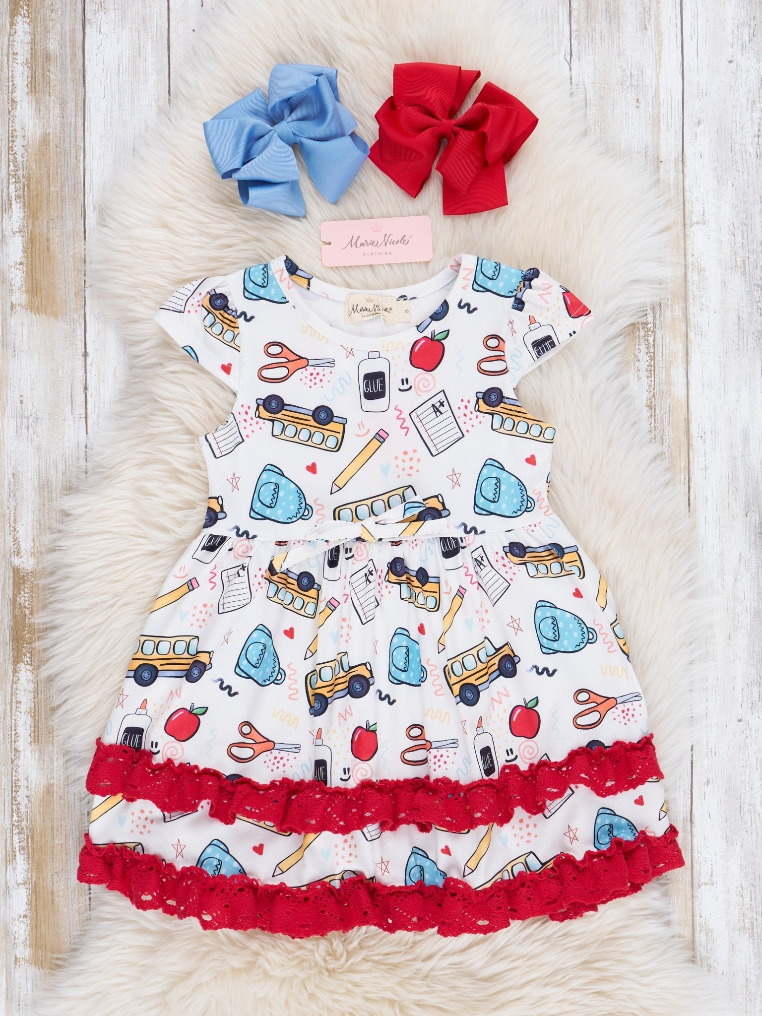 School Days Tiered Ruffle Dress - Marie Nicole Clothing