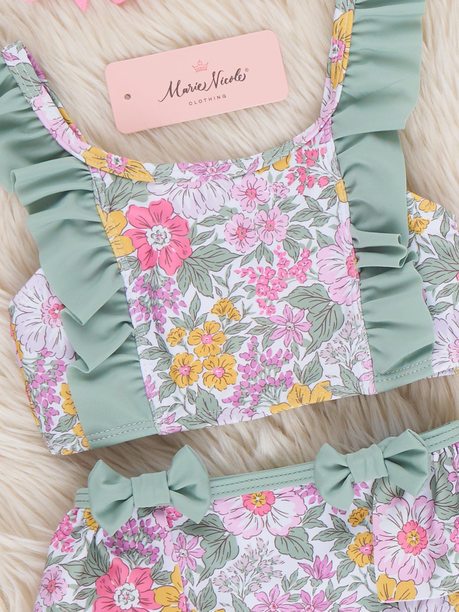 Blossom in the Sun Ruffle Swimsuit - Marie Nicole Clothing