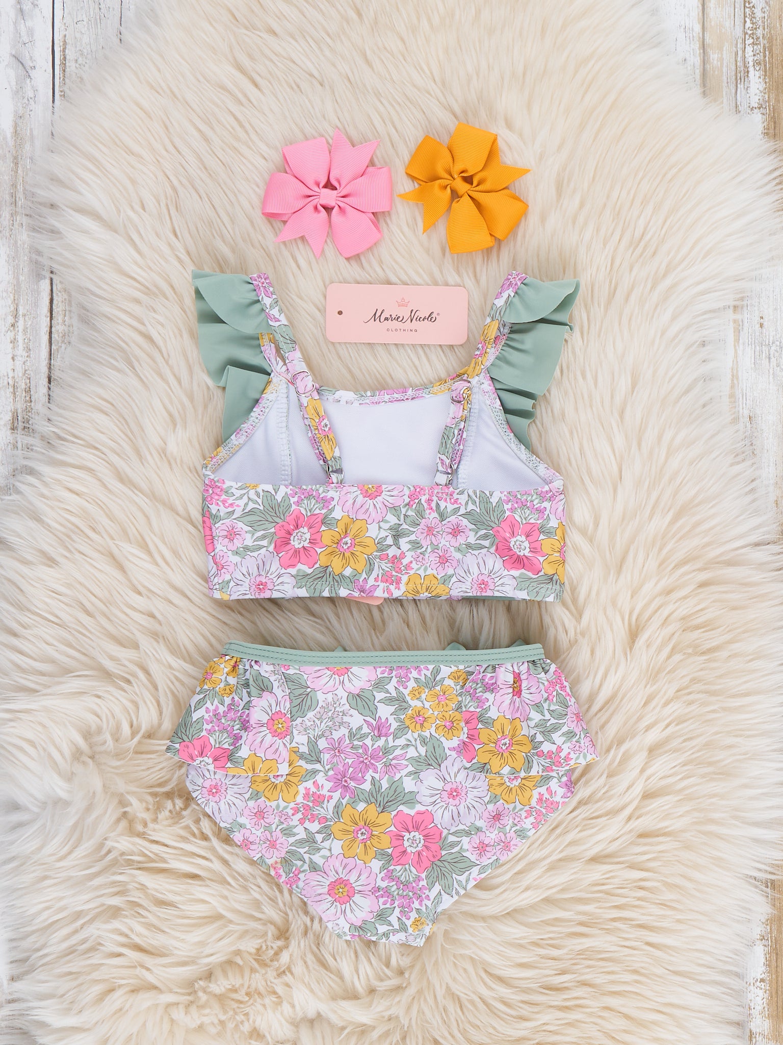 Blossom in the Sun Ruffle Swimsuit - Marie Nicole Clothing