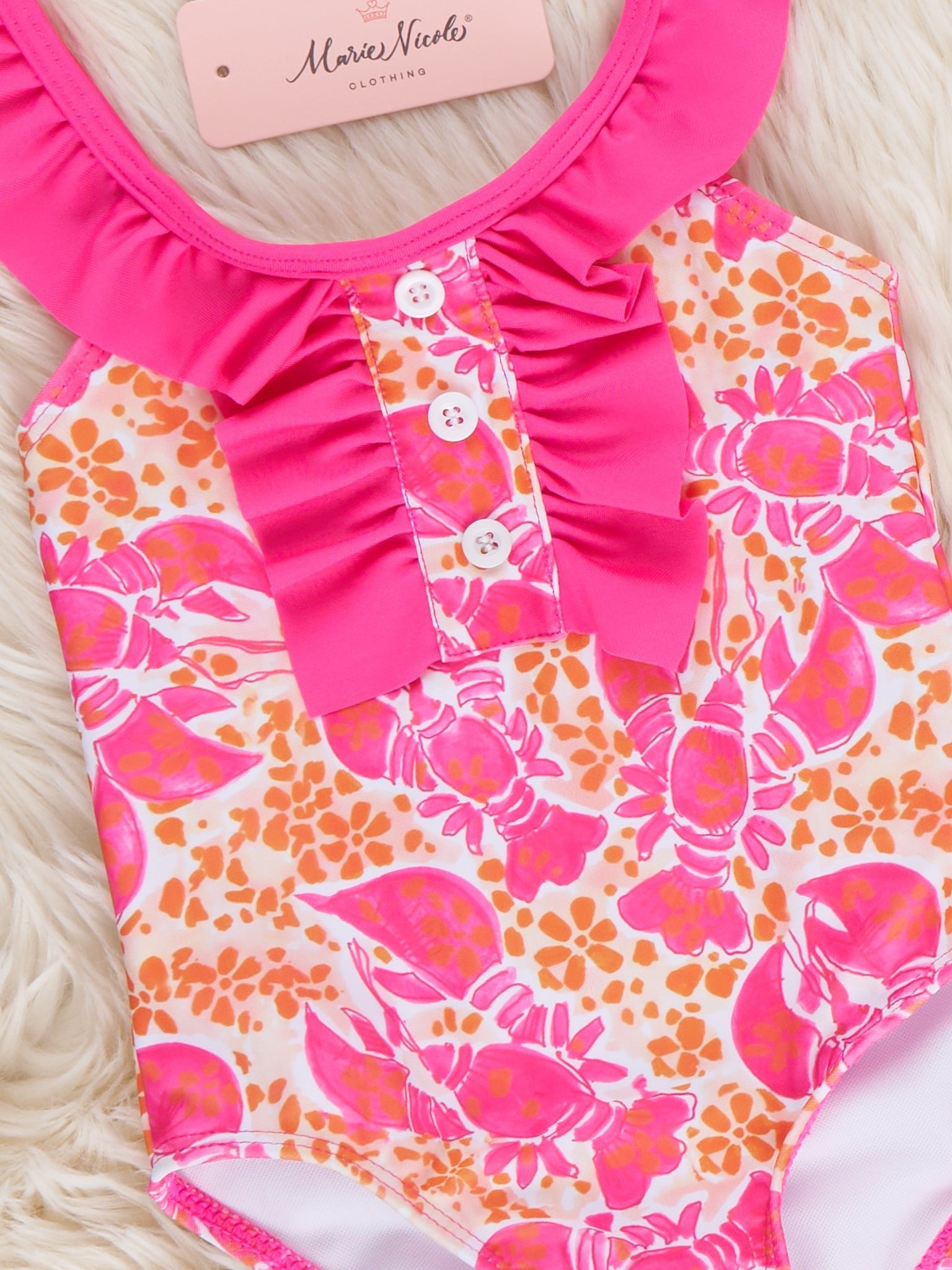 Little Lobster Ruffle Swimsuit - Marie Nicole Clothing