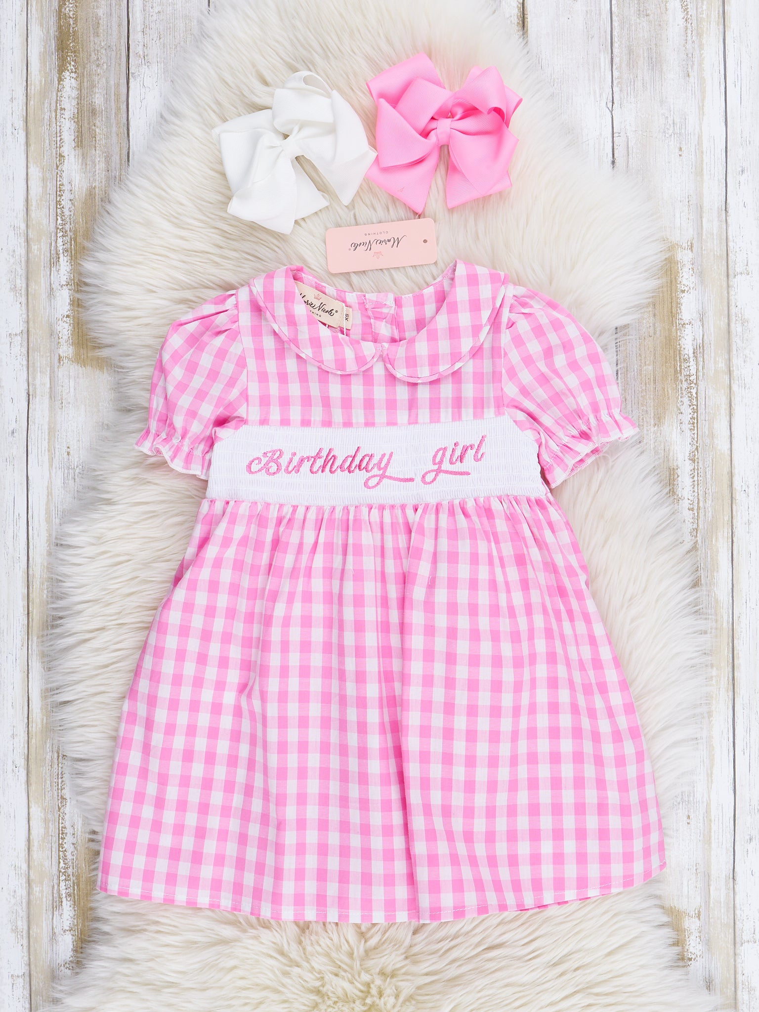 Pink Birthday Girl Smocked Dress Pink Birthday Girl Smocked Dress