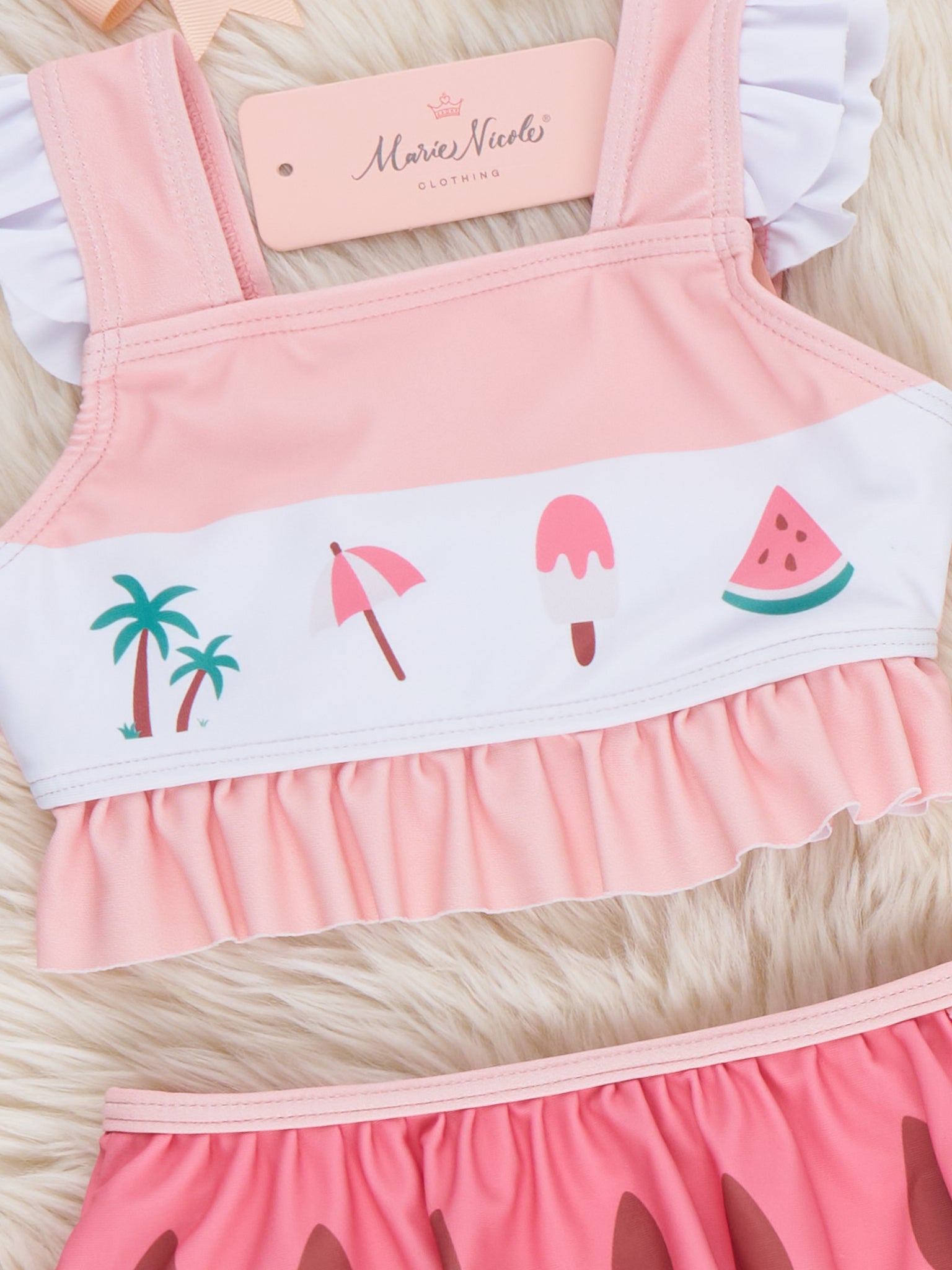 Summer Watermelon Ruffle Two - Piece Swimsuit - Marie Nicole Clothing