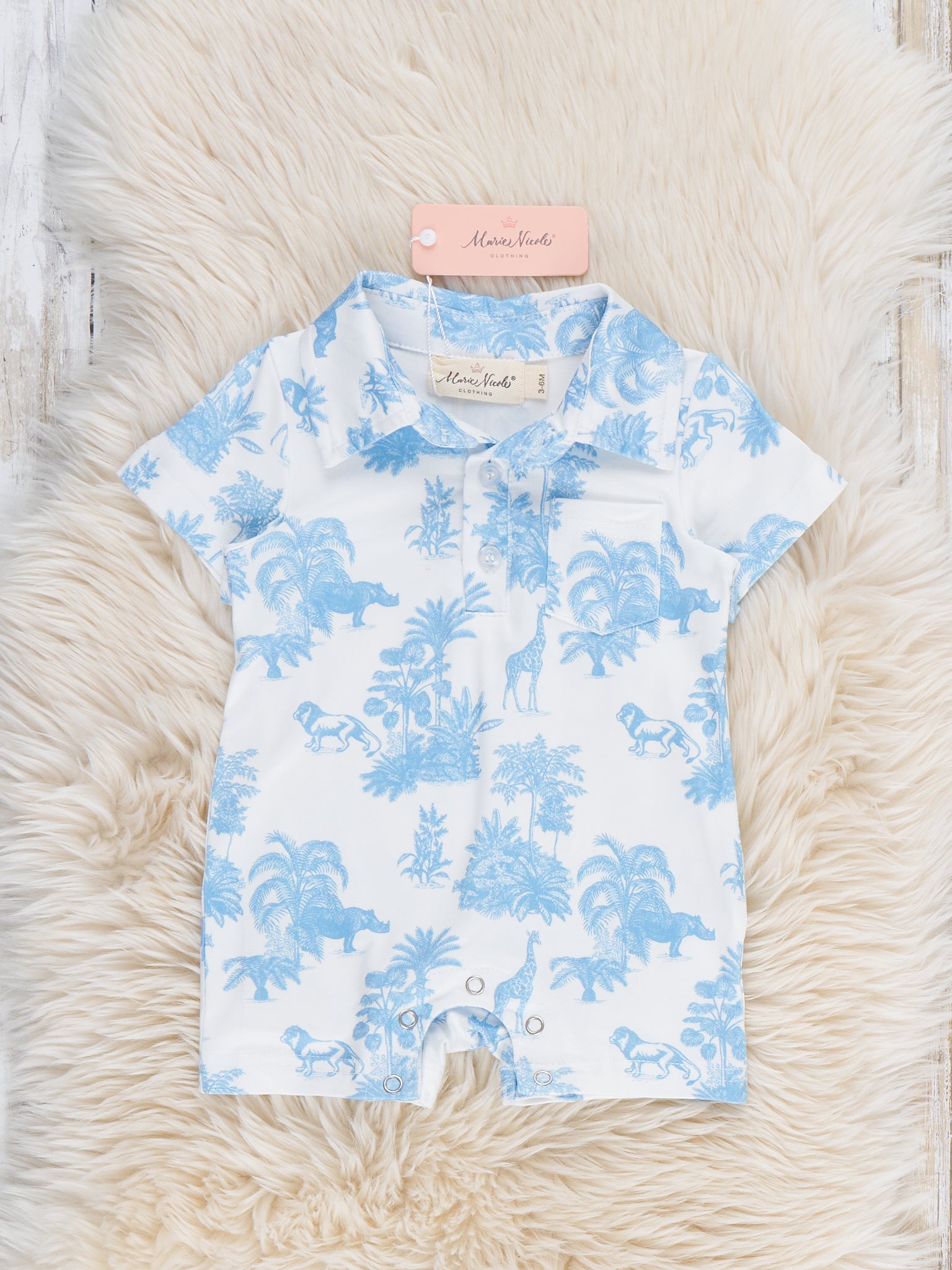 Island Breeze Palm Romper - Marie Nicole Clothing