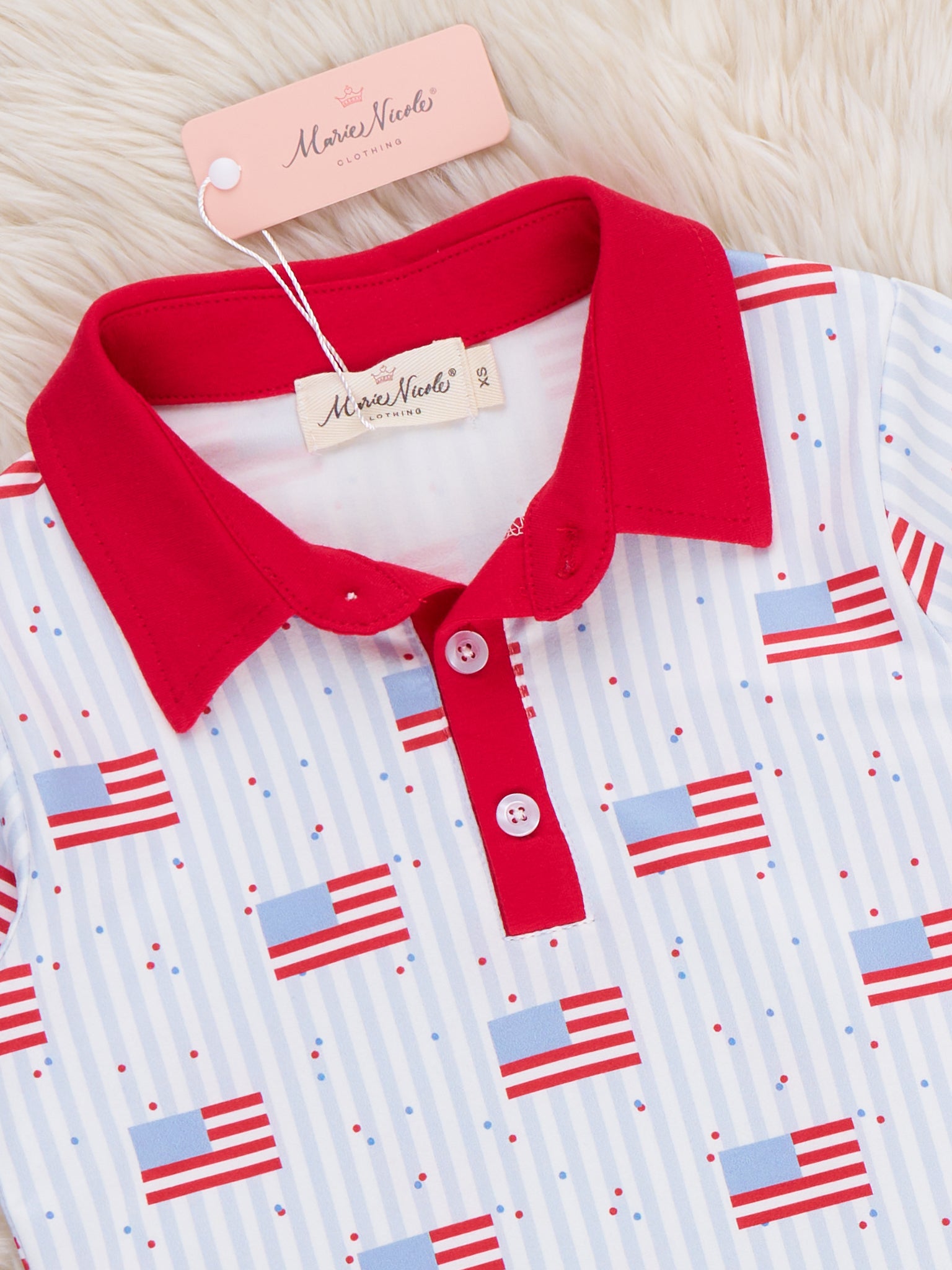 Flag Day Polo Shirt - Marie Nicole Clothing