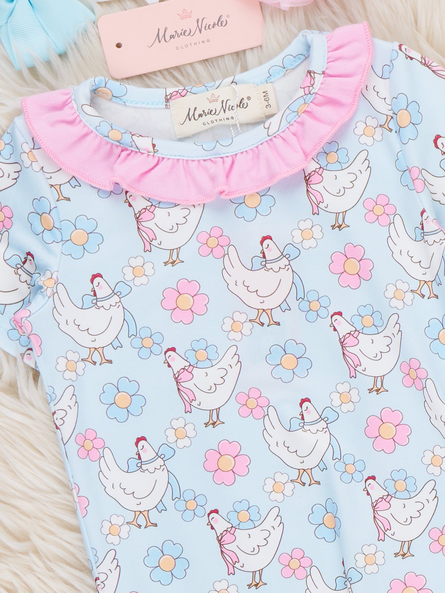 Happy Chickens Ruffle Gown - Marie Nicole Clothing
