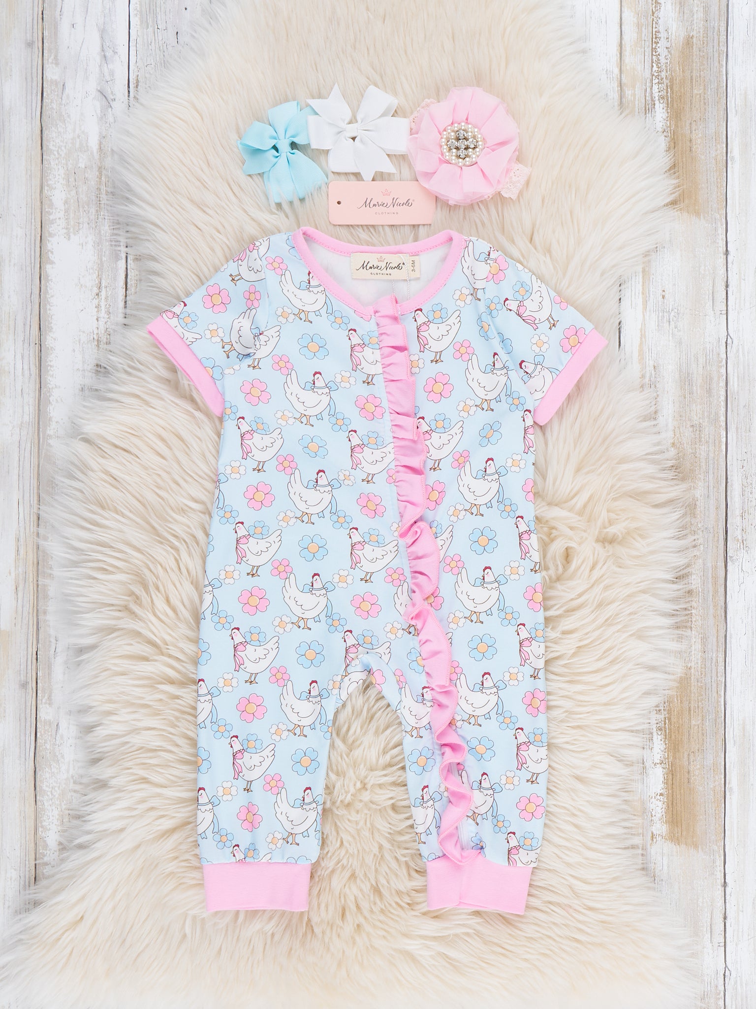 Happy Chickens Sleeper Pajamas - Marie Nicole Clothing
