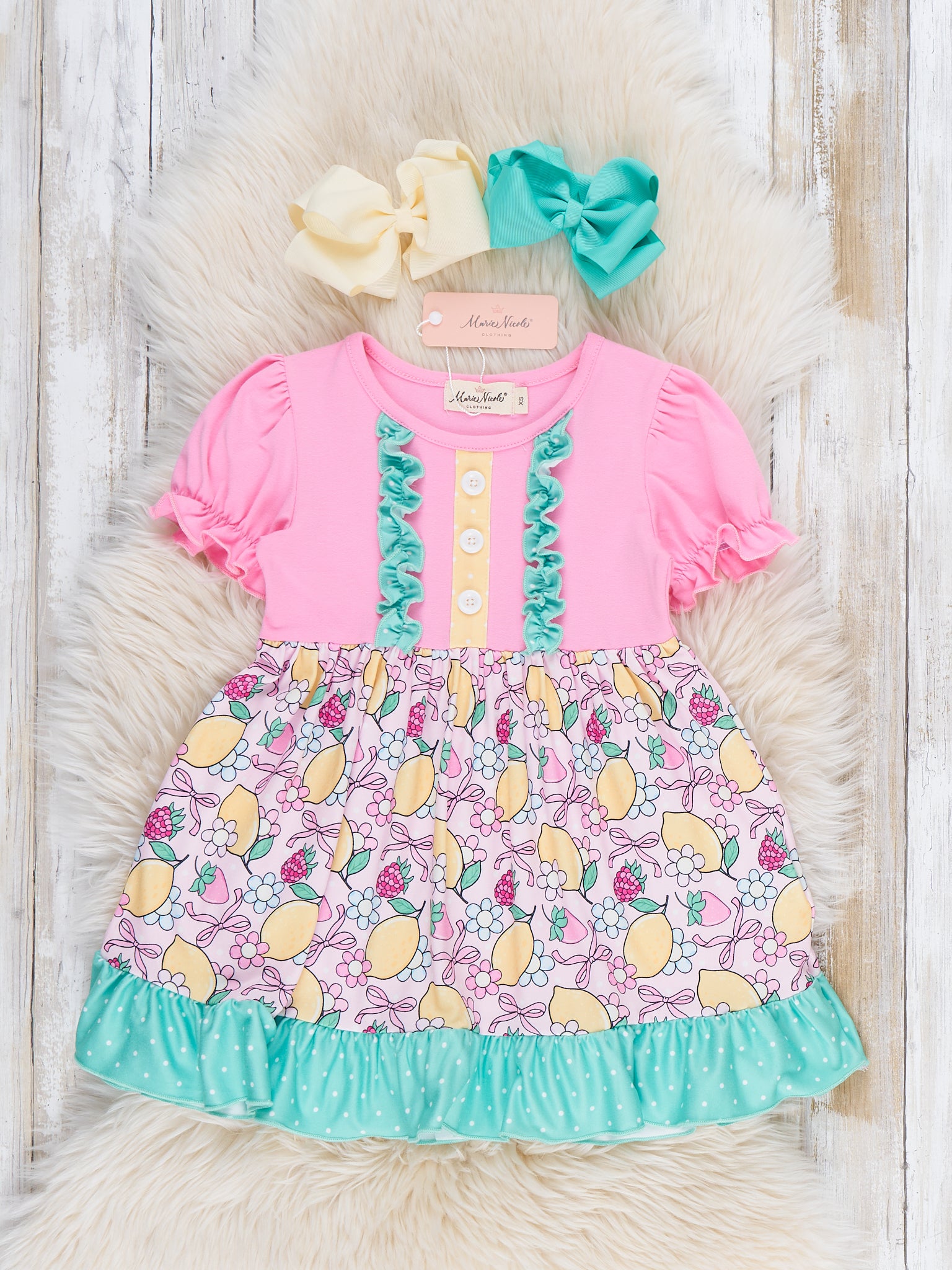 Berry Lemonade Ruffle Dress - Marie Nicole Clothing