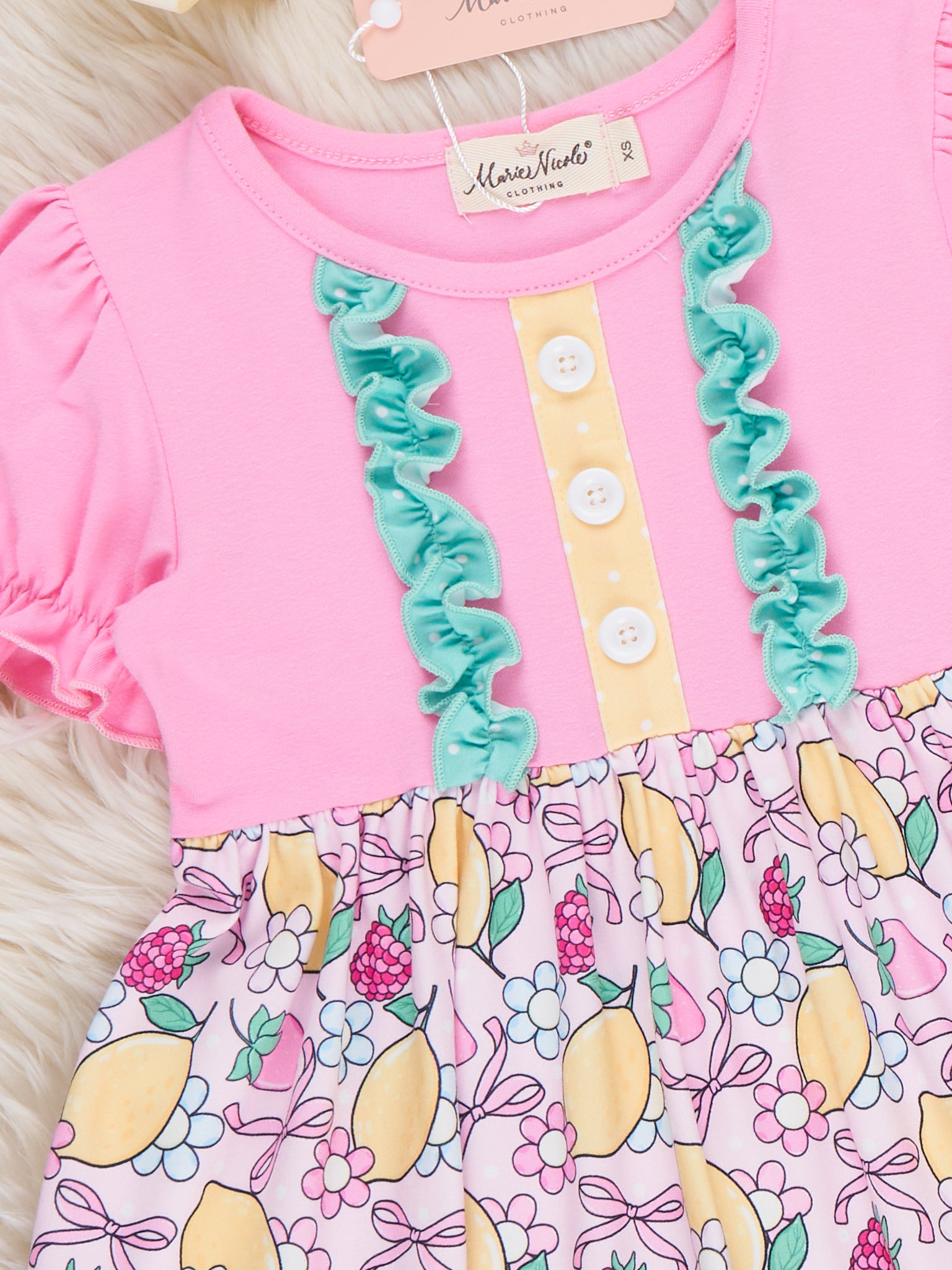Berry Lemonade Ruffle Dress - Marie Nicole Clothing