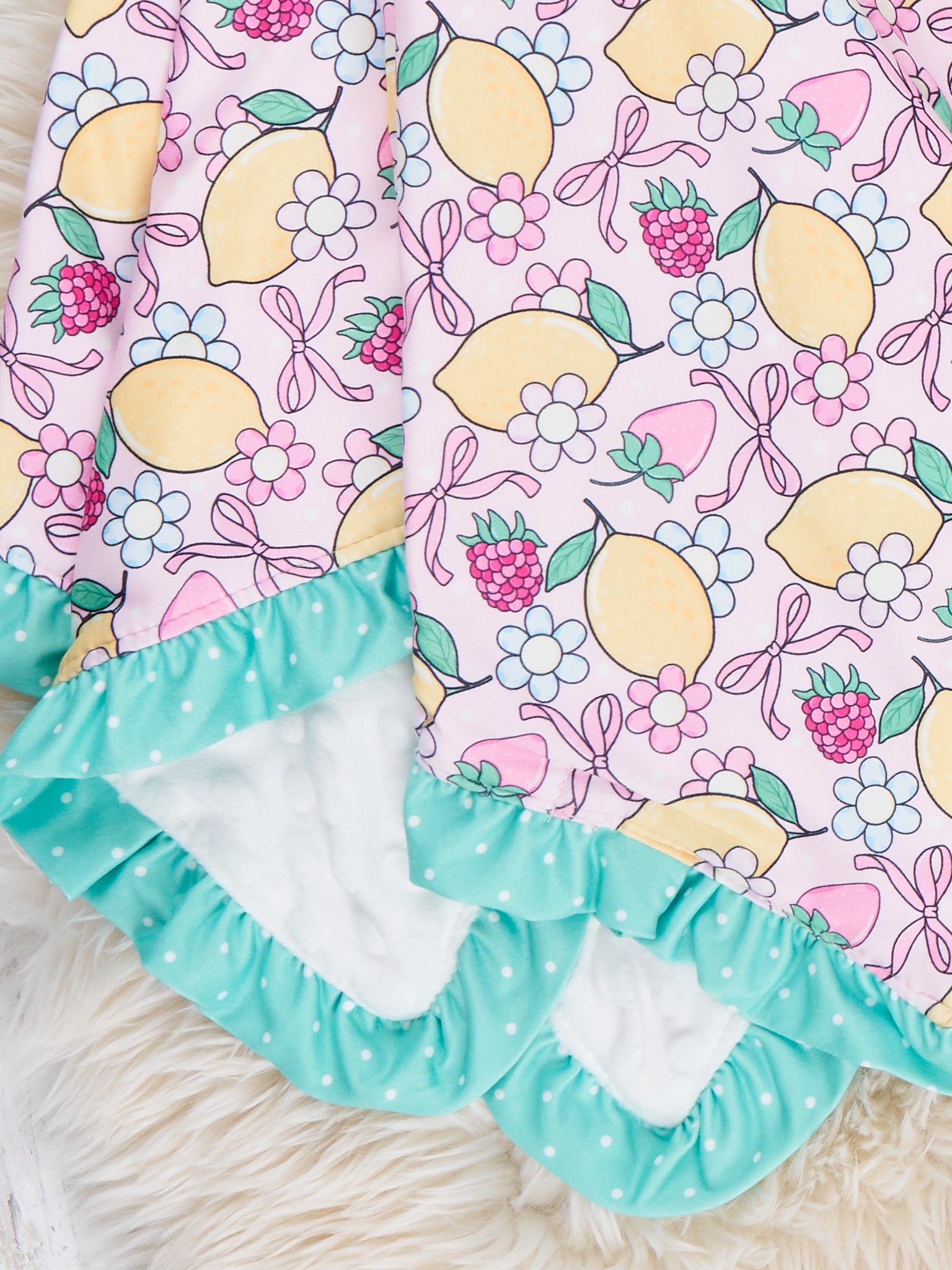 Berry Lemonade Ruffle Blanket - Marie Nicole Clothing