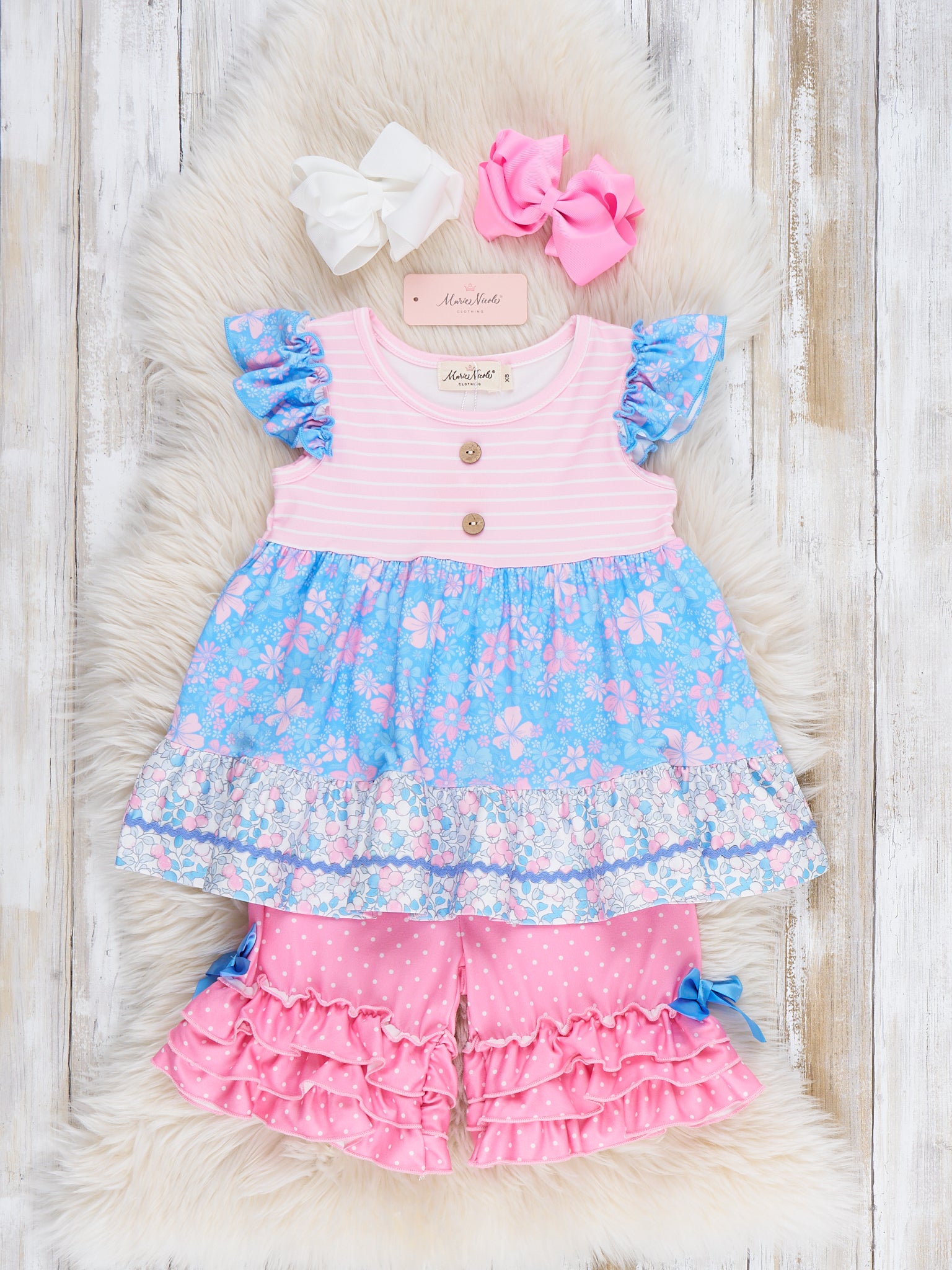 Garden Blooms Ruffle Outfit - Marie Nicole Clothing