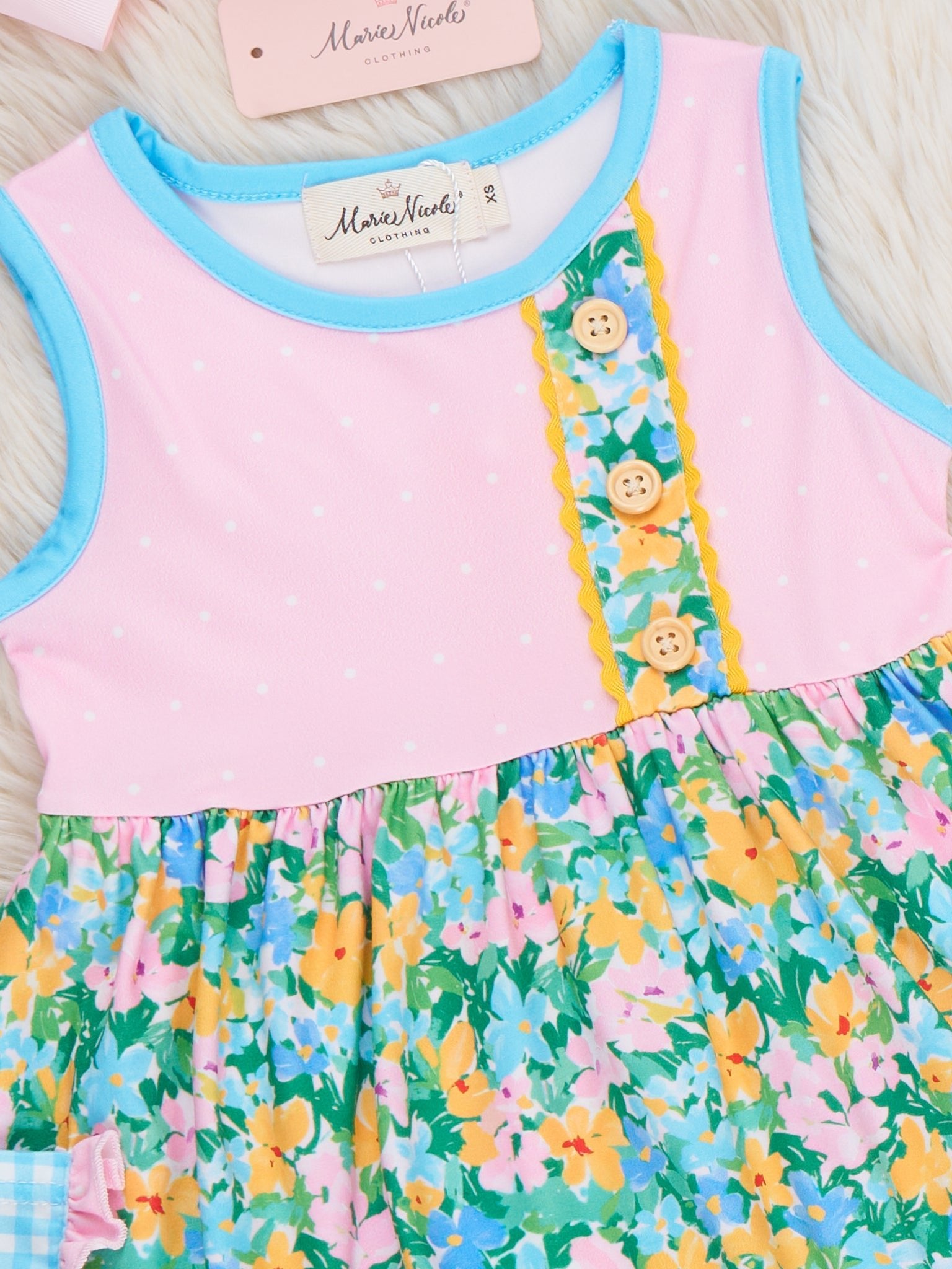 Little Blossoms Floral Pockets Dress - Marie Nicole Clothing