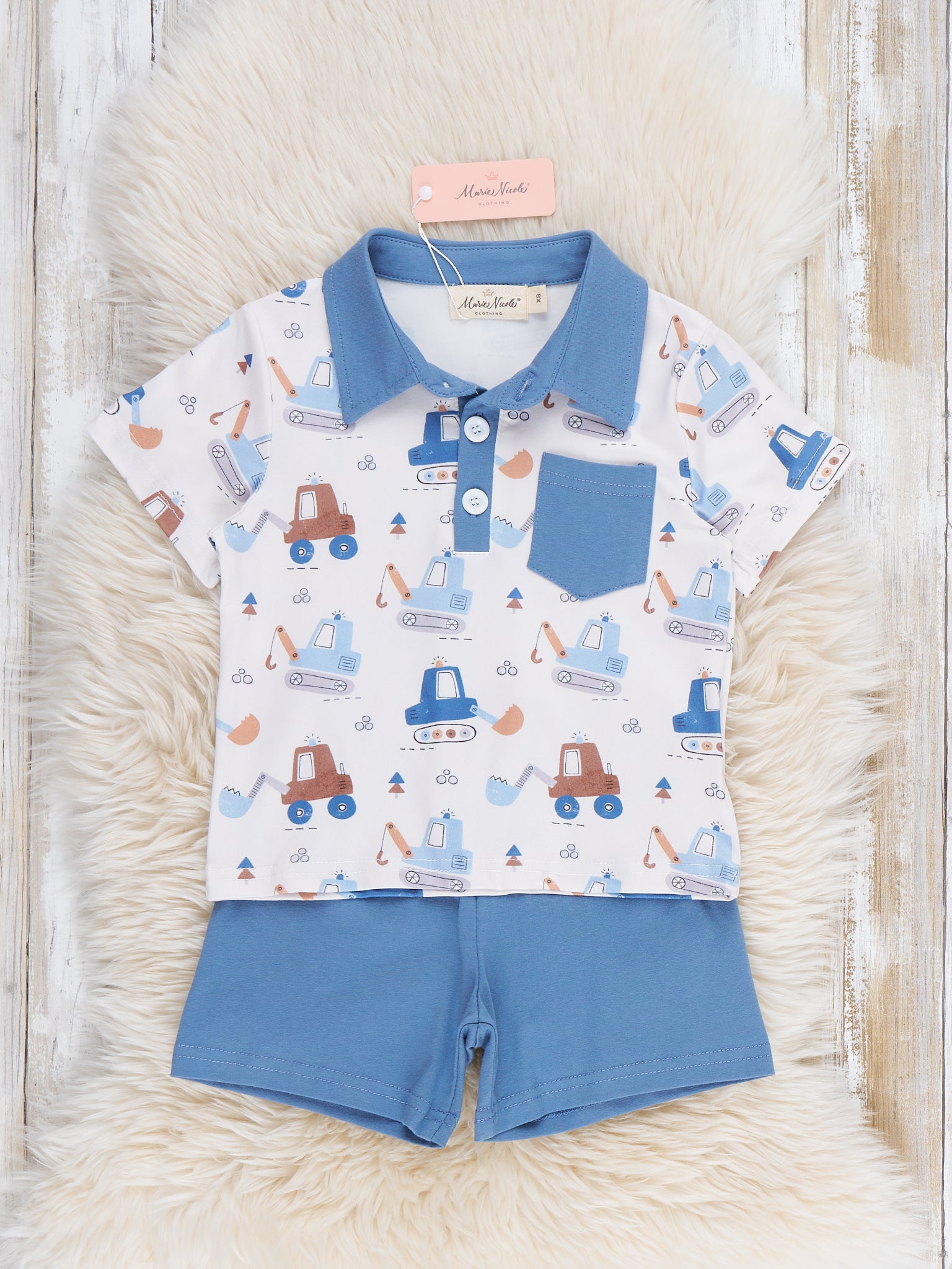 Busy Excavators Polo Outfit - Marie Nicole Clothing