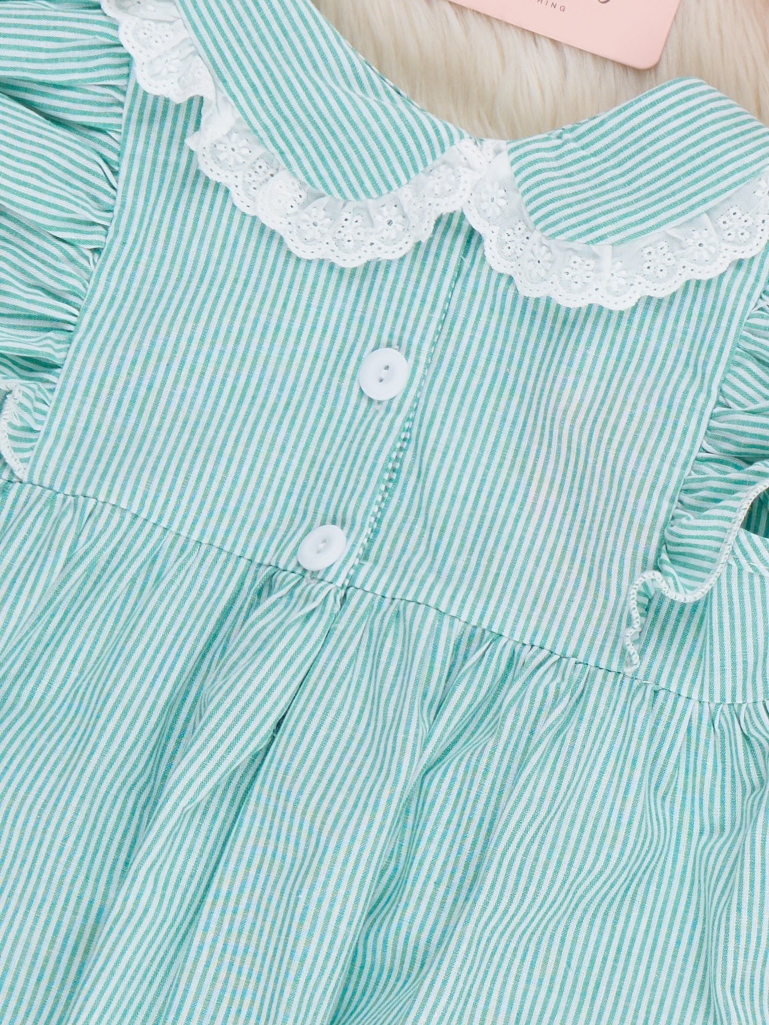 Watermelon Sweetie Ruffle Embroidered 100% Cotton Dress - Marie Nicole Clothing